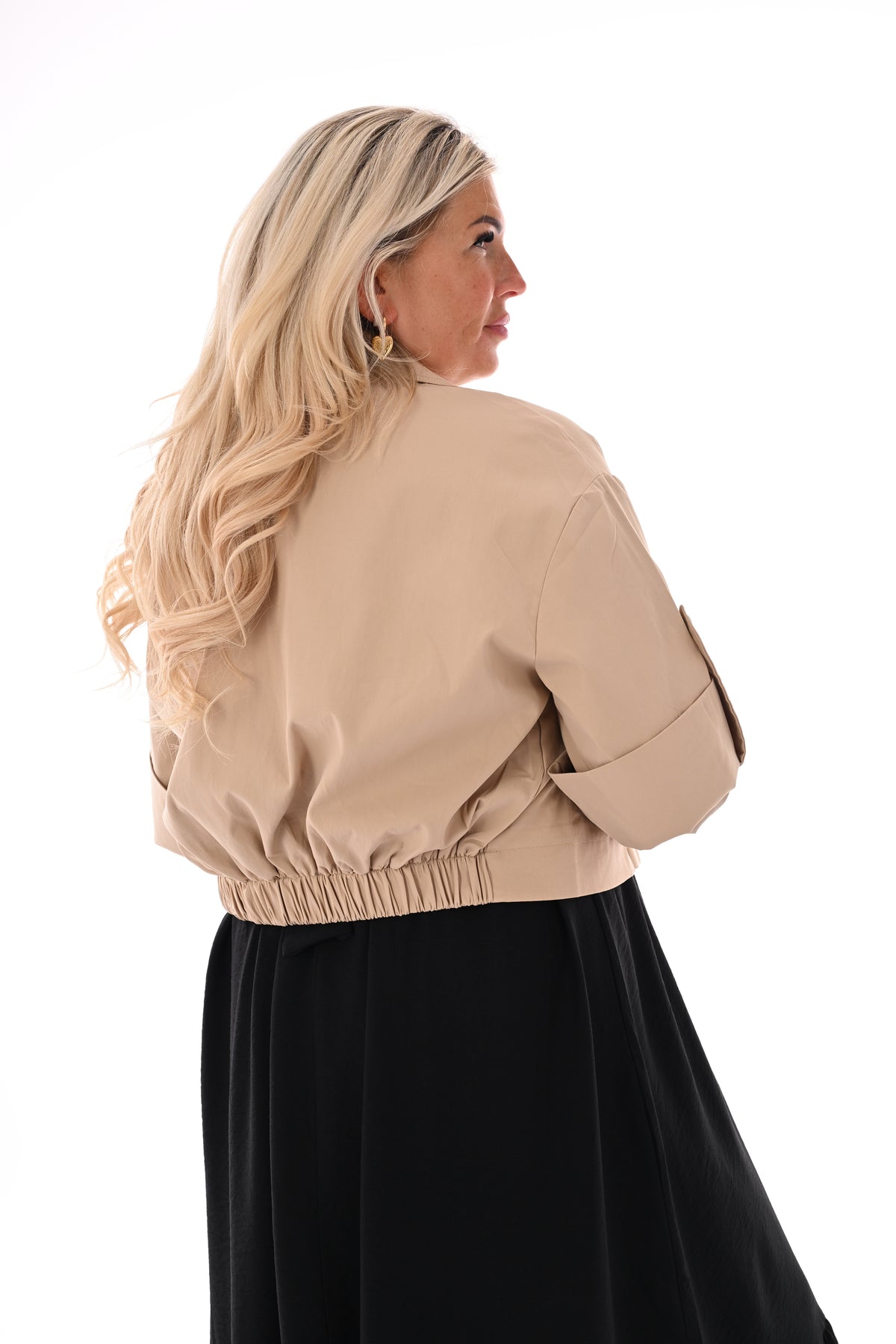 Korte trenchcoat korte mouwen beige