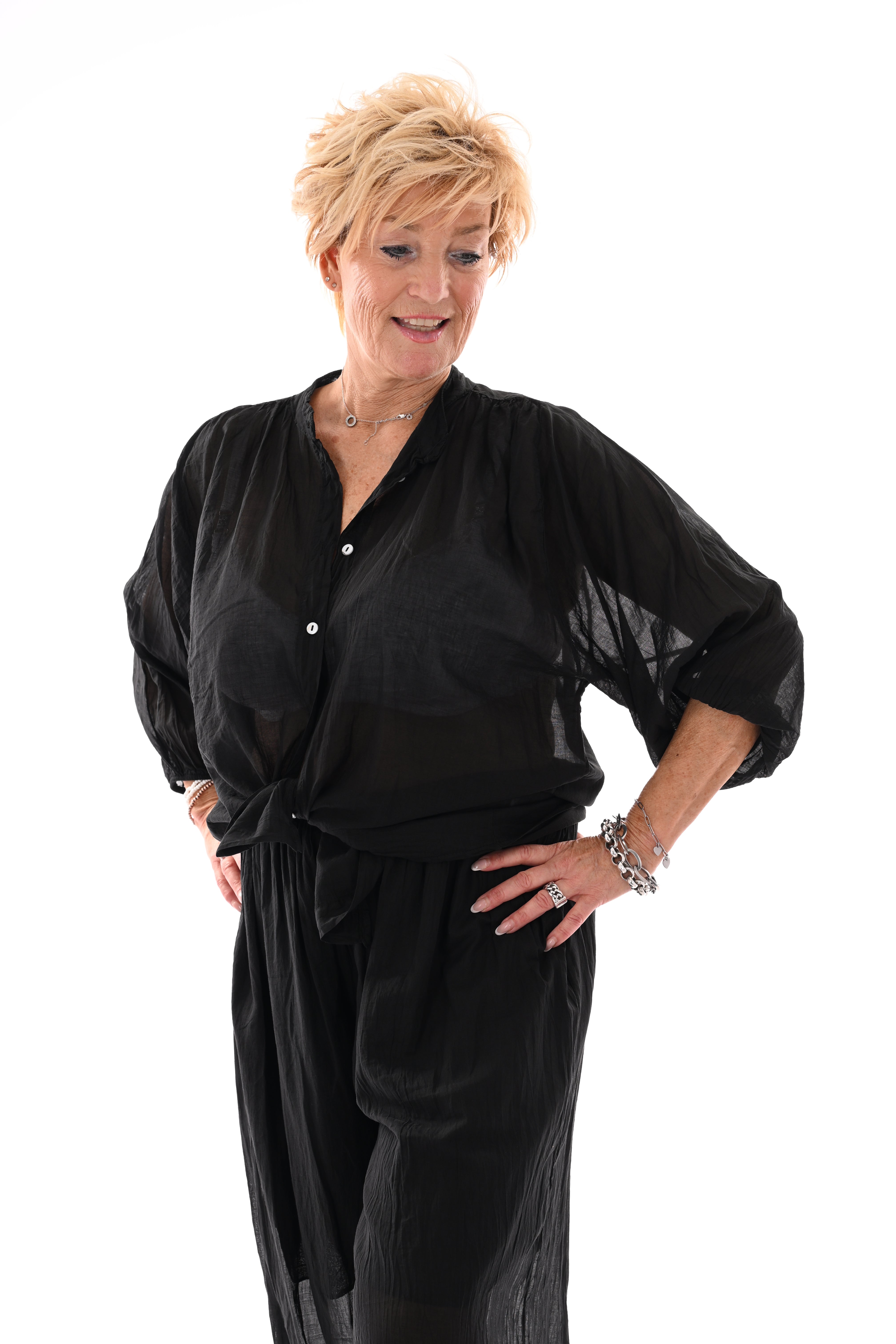 Tweedelig set ballon met blouse zwart