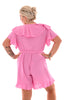 Playsuit met roezels roze