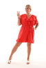 Playsuit met roezels rood