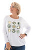 T-shirt lange mouwen rond goud badgirl groen