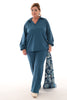 Set deluxe jogging met kraag blauw