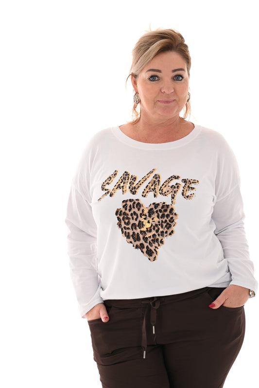 T-shirt lange mouwen savage hart panter