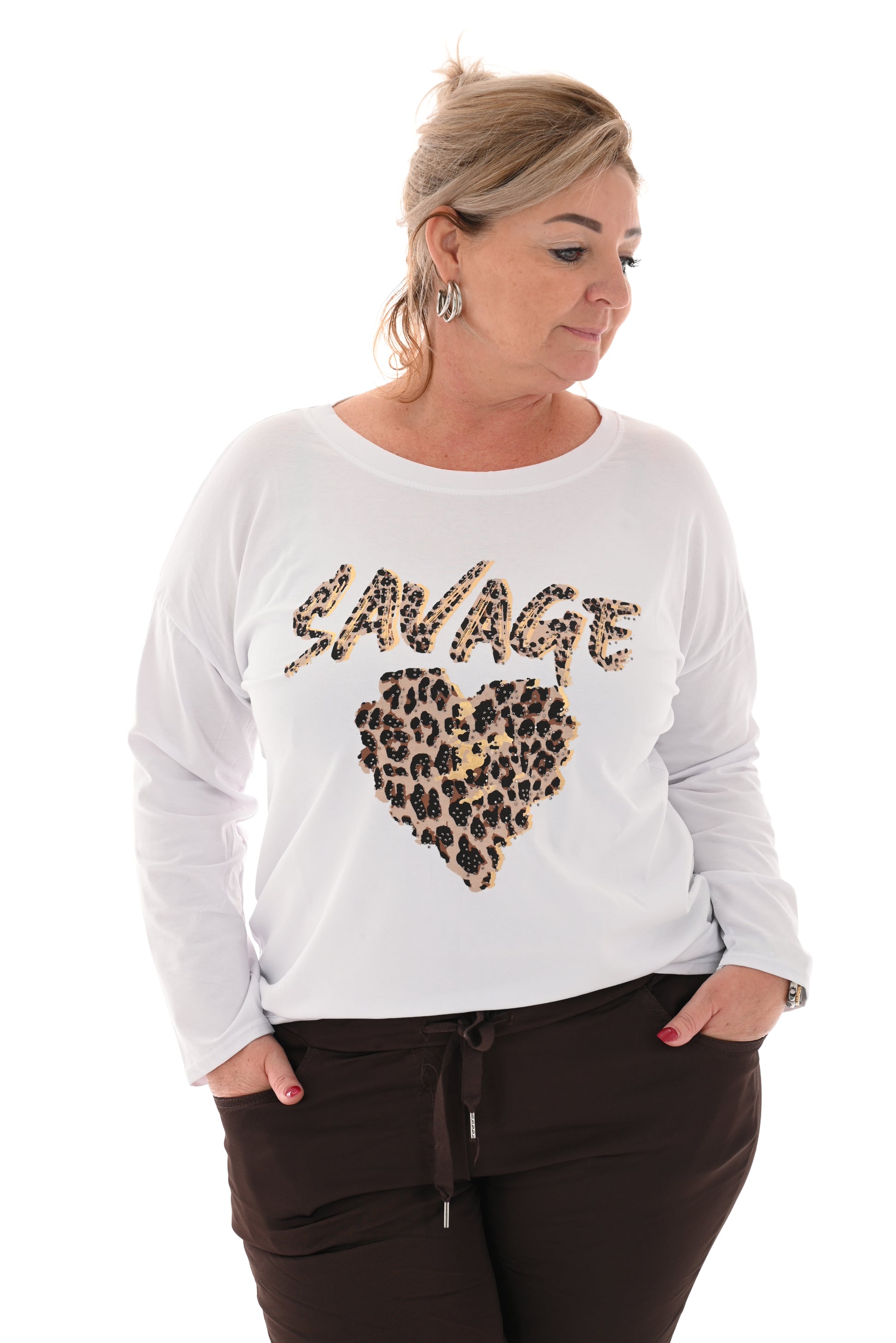 T-shirt lange mouwen savage hart panter