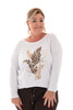 T-shirt lange mouwen leaves goud smalll steps panter