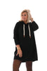 Sweaterdress capuchon zwart