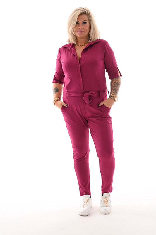 Jumpsuit travel ceintuur cyclaam