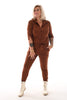 Jumpsuit travel ceintuur donker bruin