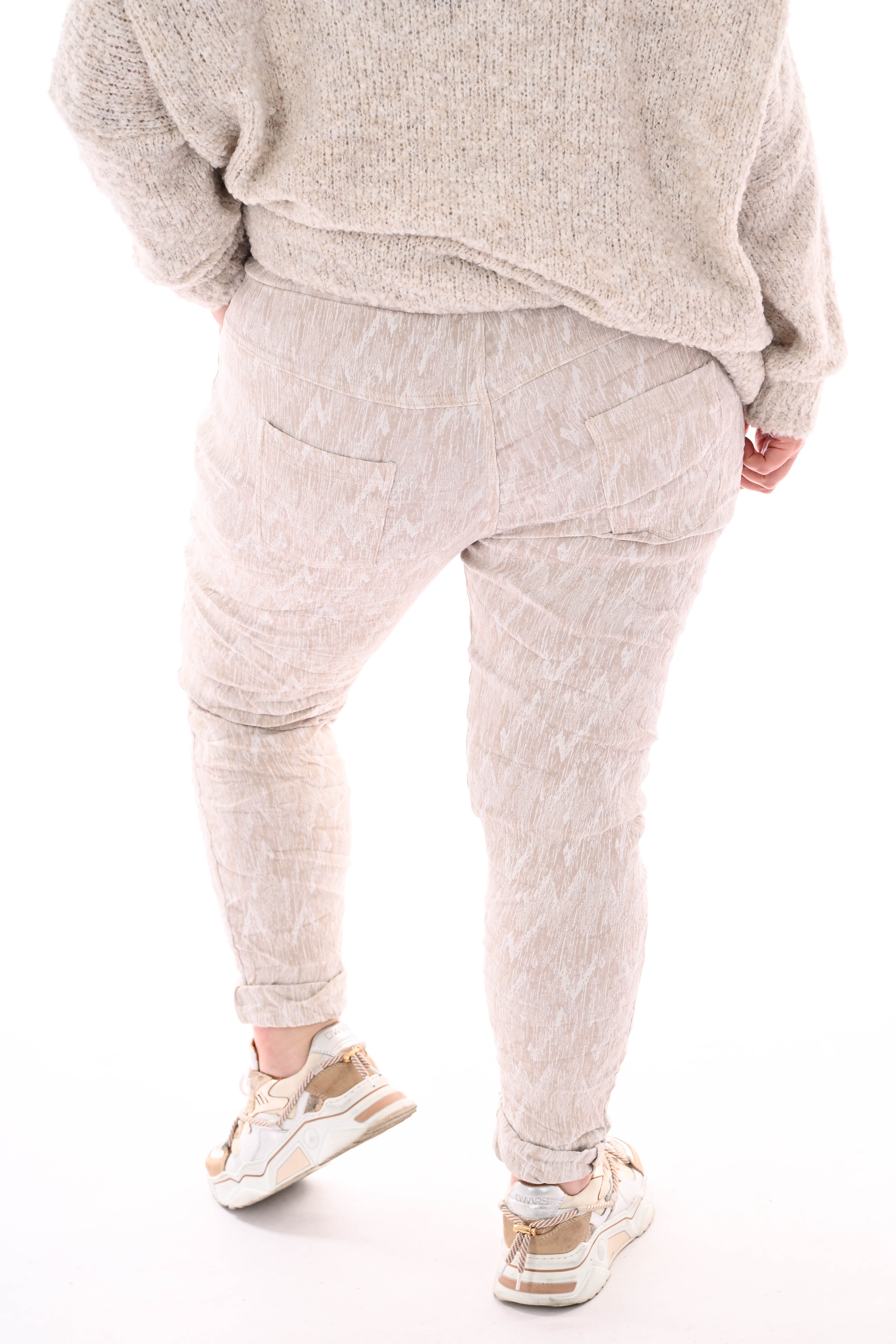 Stretchbroek lines beige