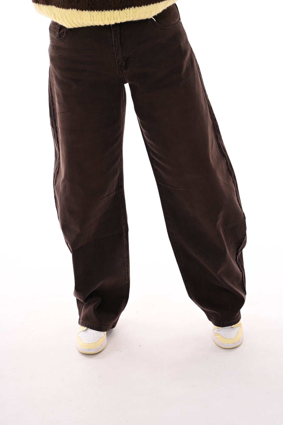 Queen of hearts barrel jeans donkerbruin