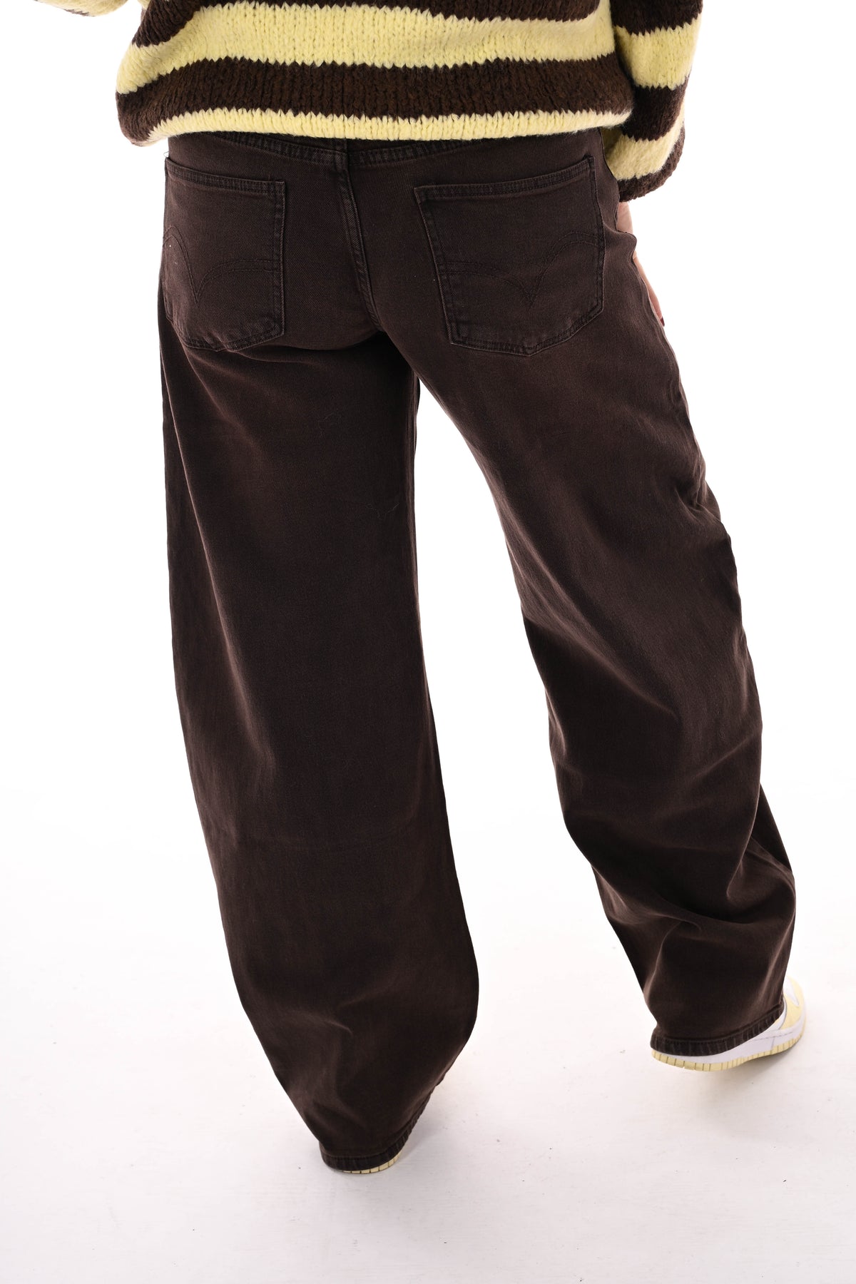 Queen of hearts barrel jeans donkerbruin