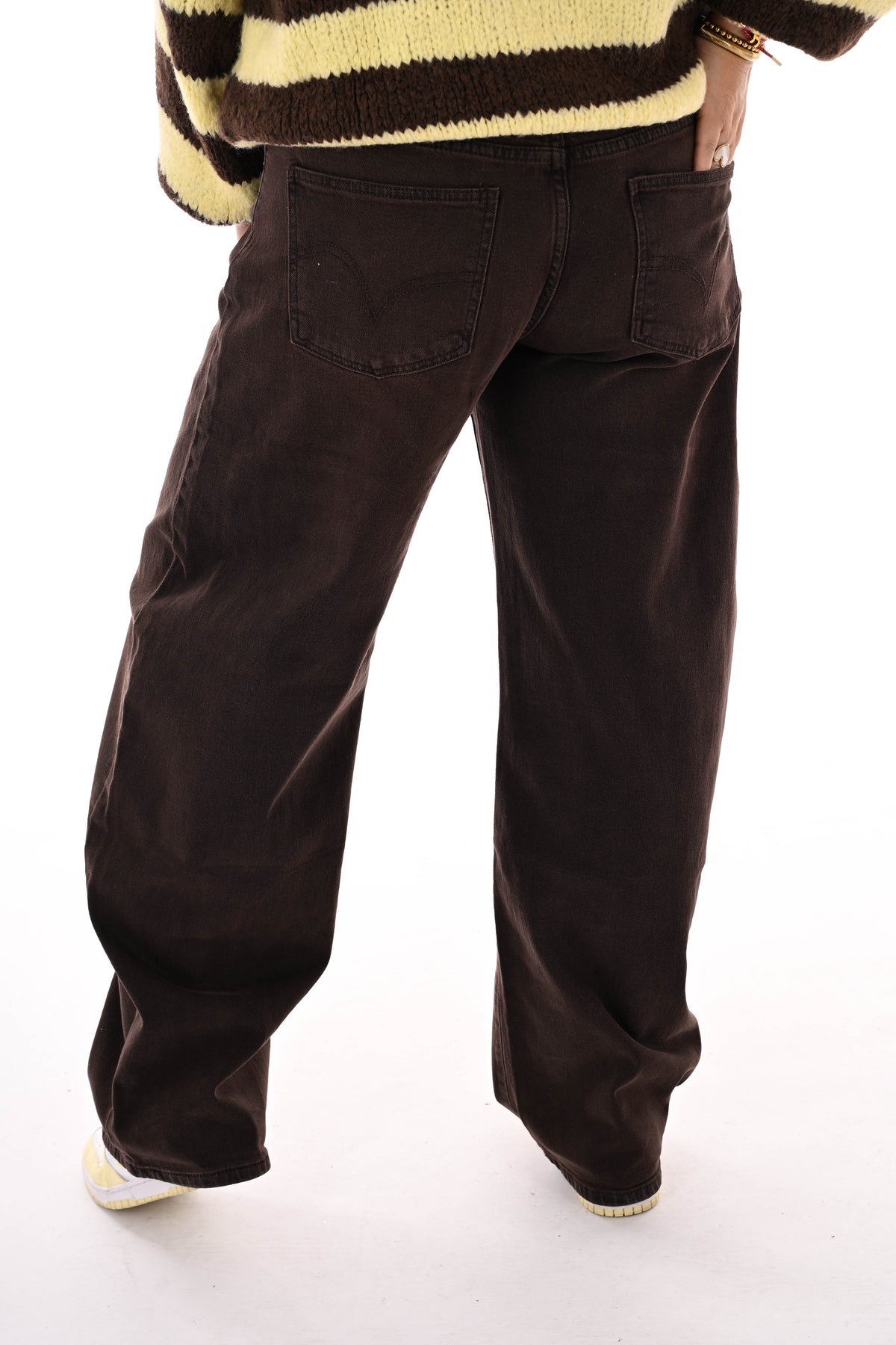 Queen of hearts barrel jeans donkerbruin