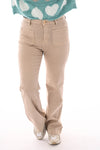 Folyrose jeans wide leg zakken voorkant beige