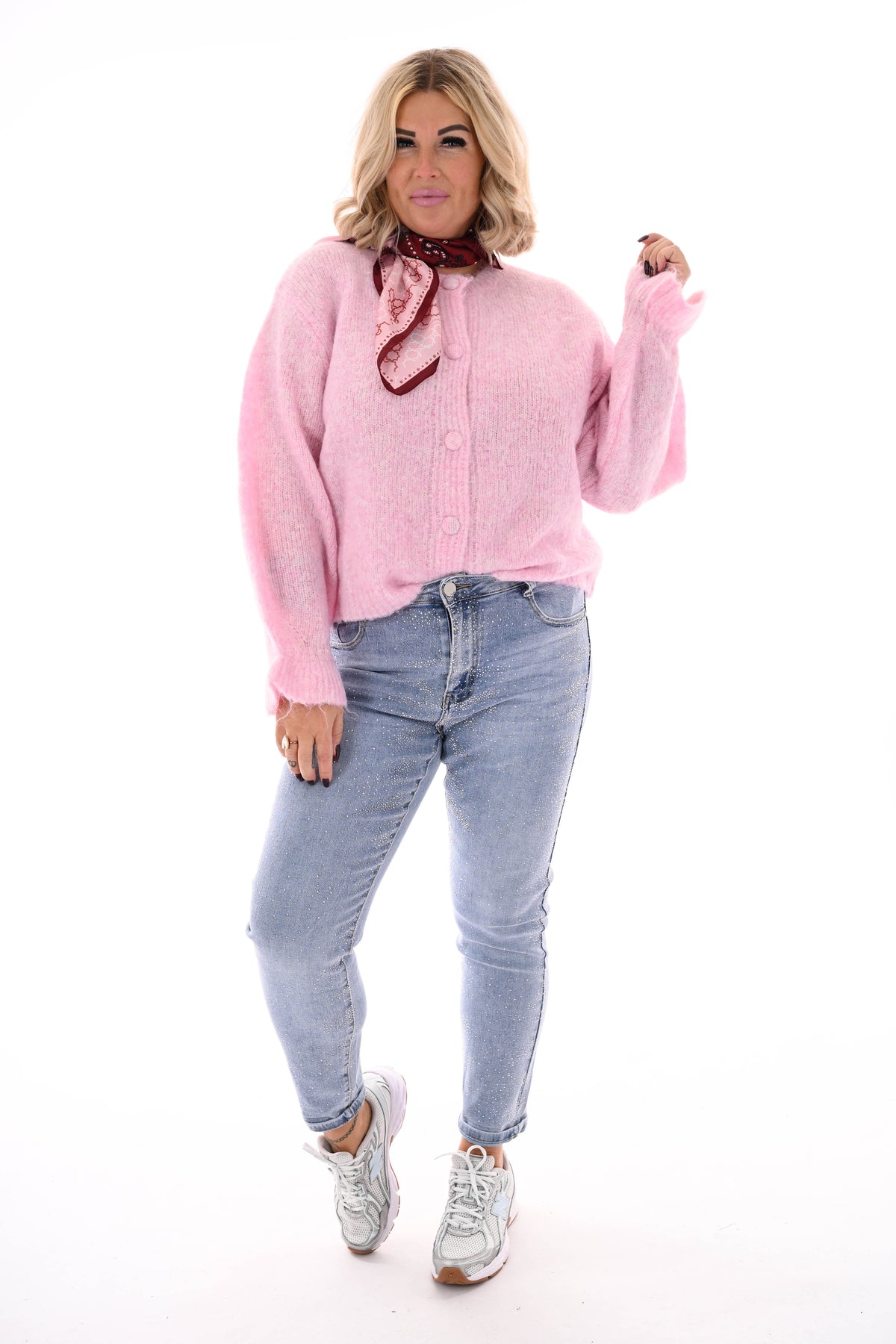 Vest roezelmouwen lichtroze