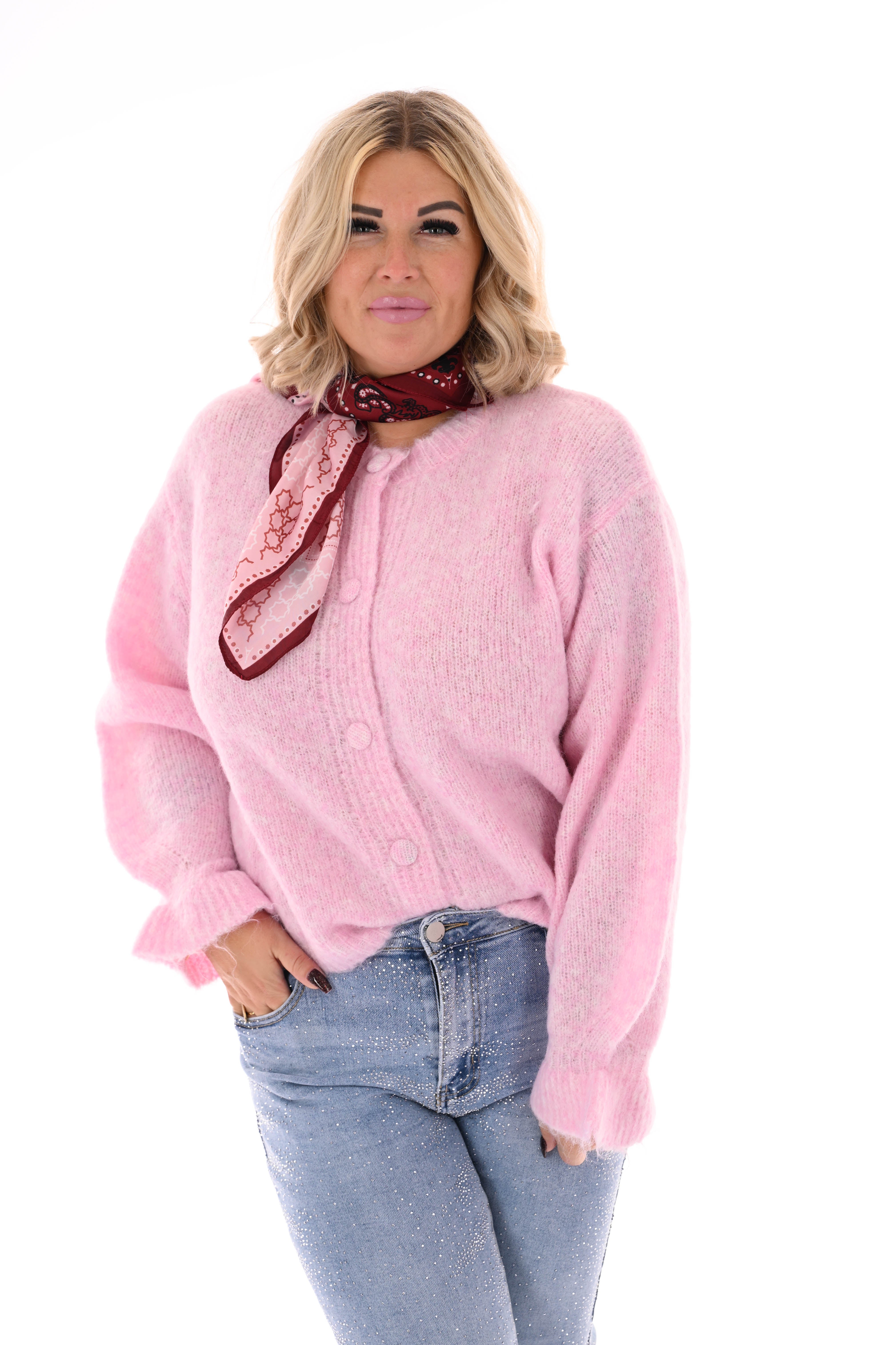 Vest roezelmouwen lichtroze