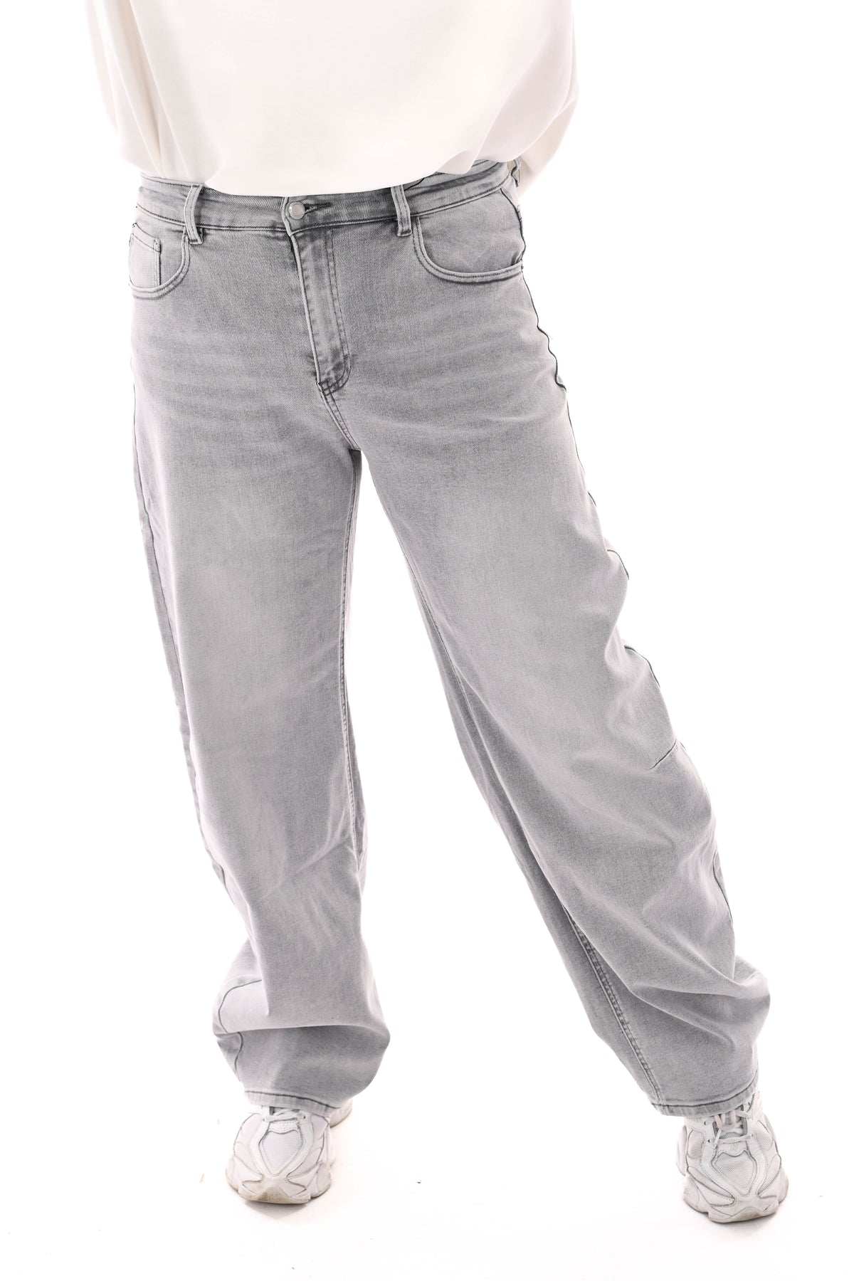 Laulia barrel jeans grijs