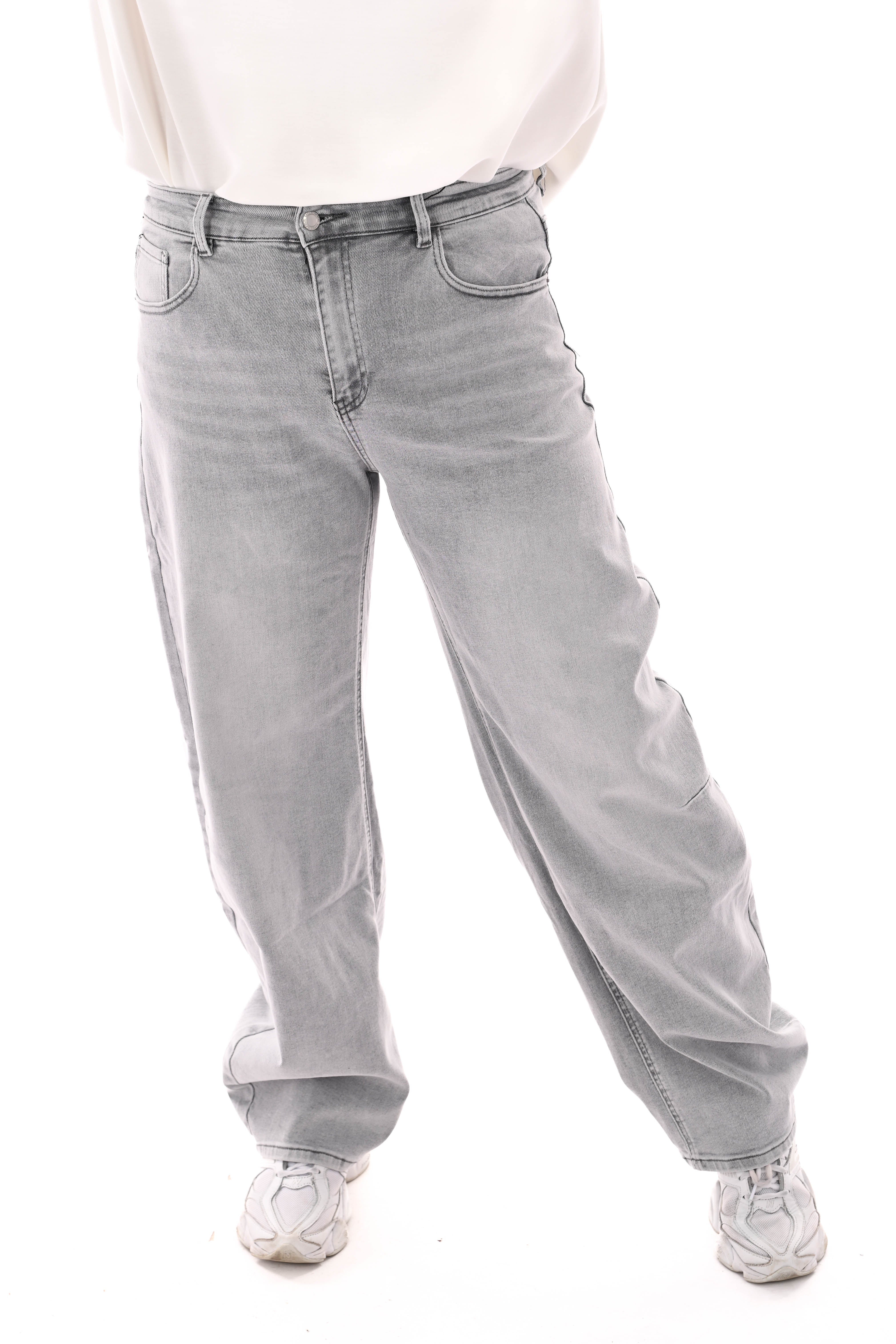 Laulia barrel jeans grijs