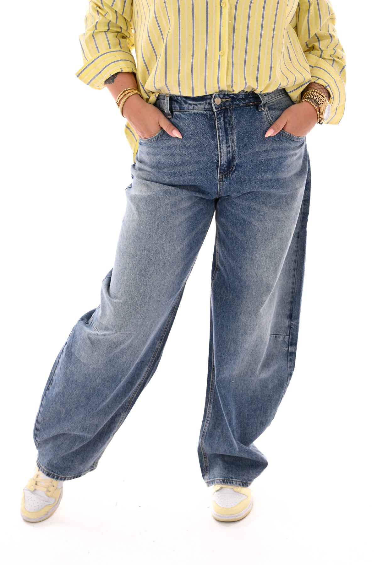 Laulia barrel jeans blauw