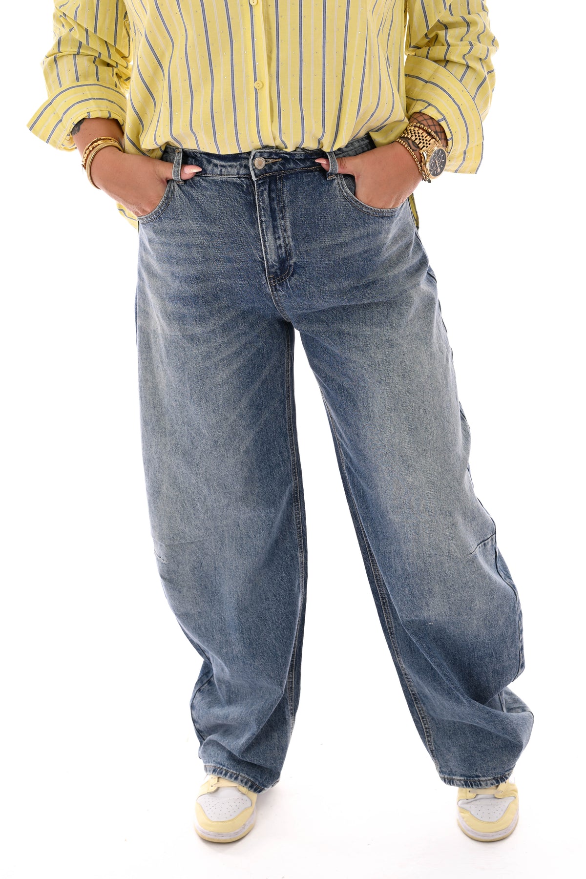 Laulia barrel jeans blauw