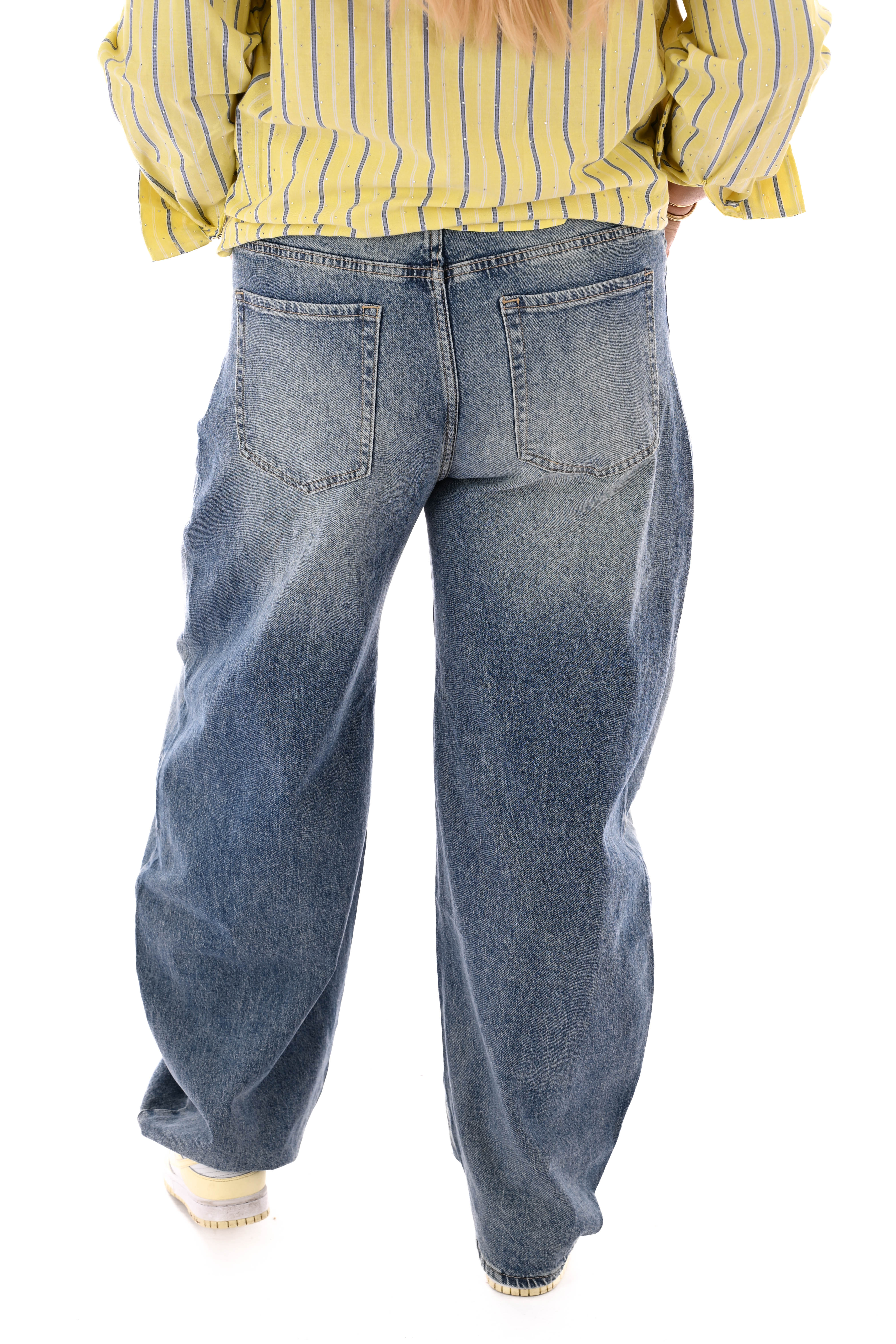 Laulia barrel jeans blauw