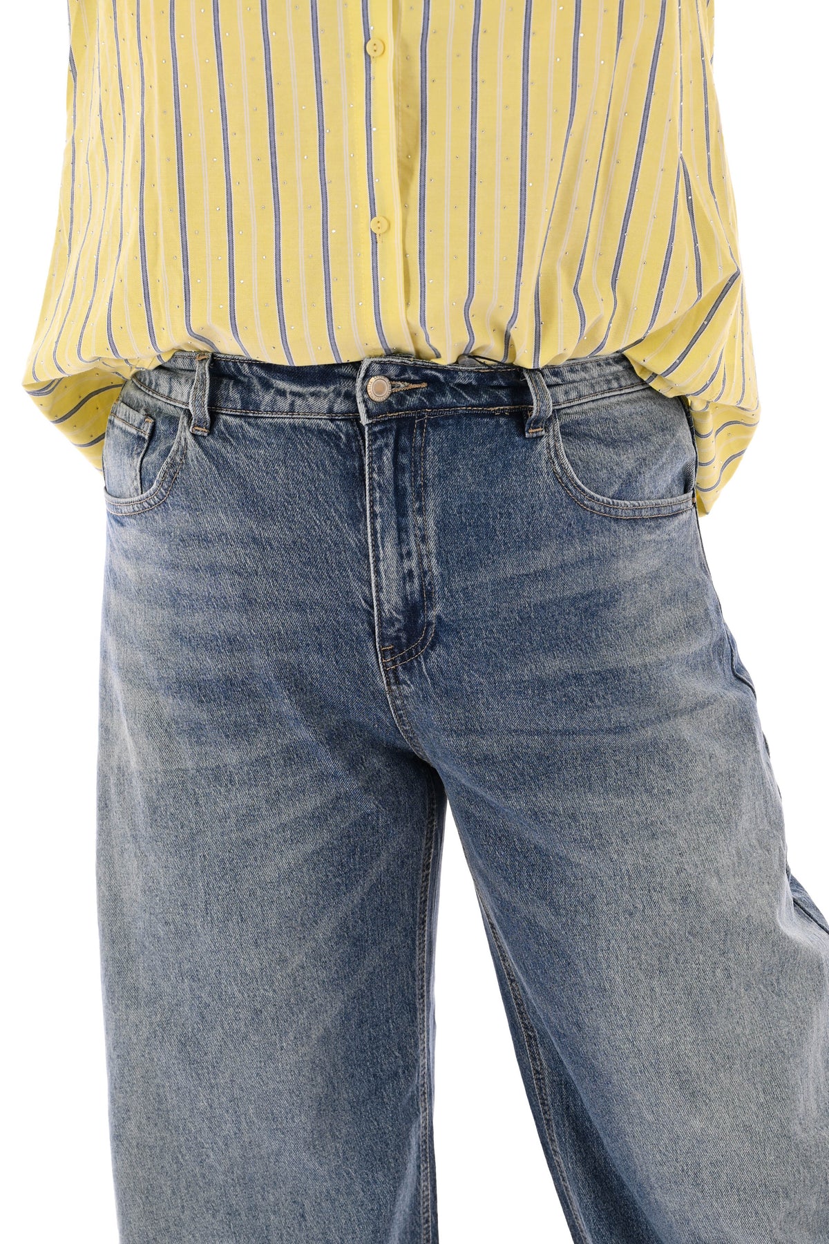 Laulia barrel jeans blauw