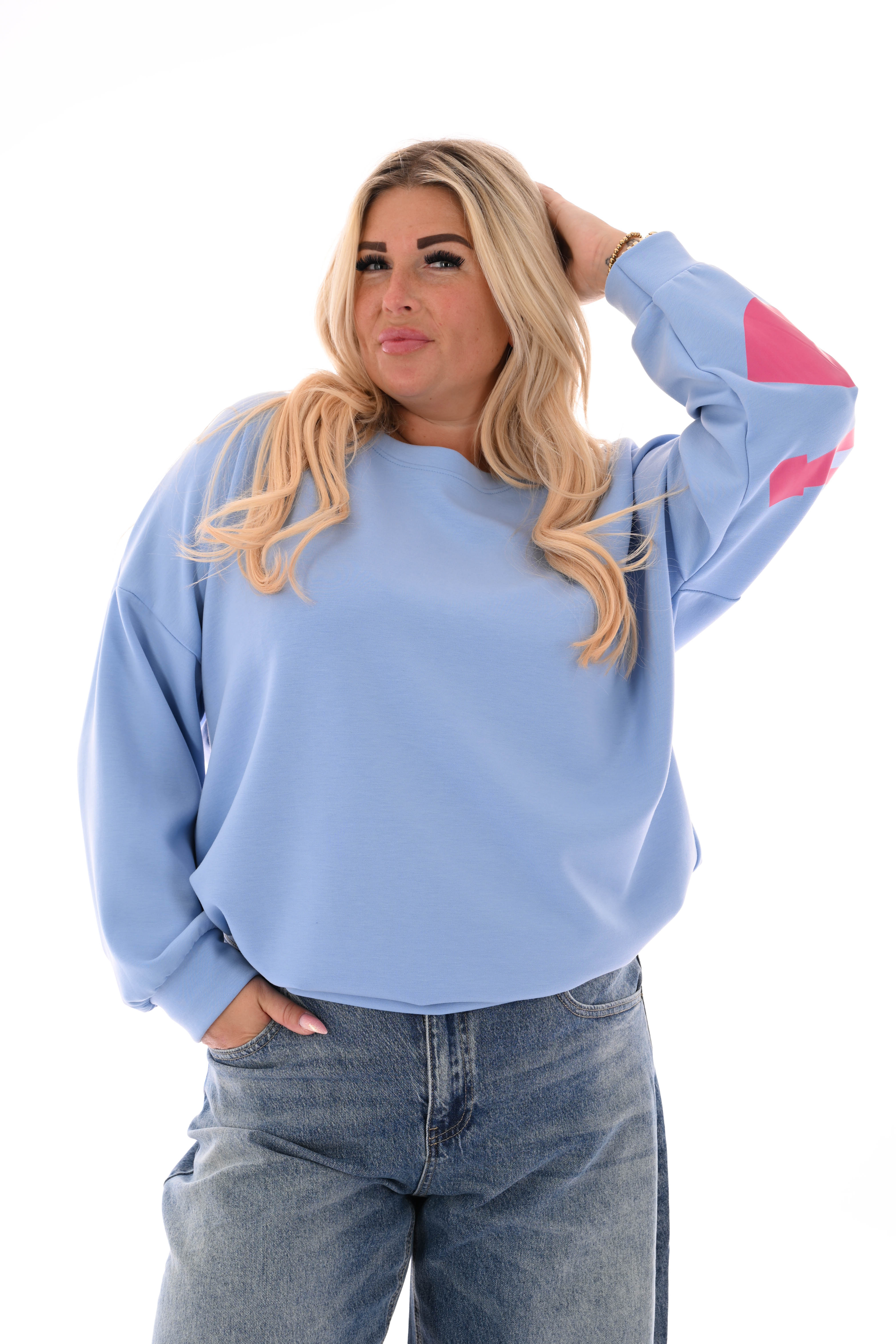 Sweater Paris Amour lichtblauw