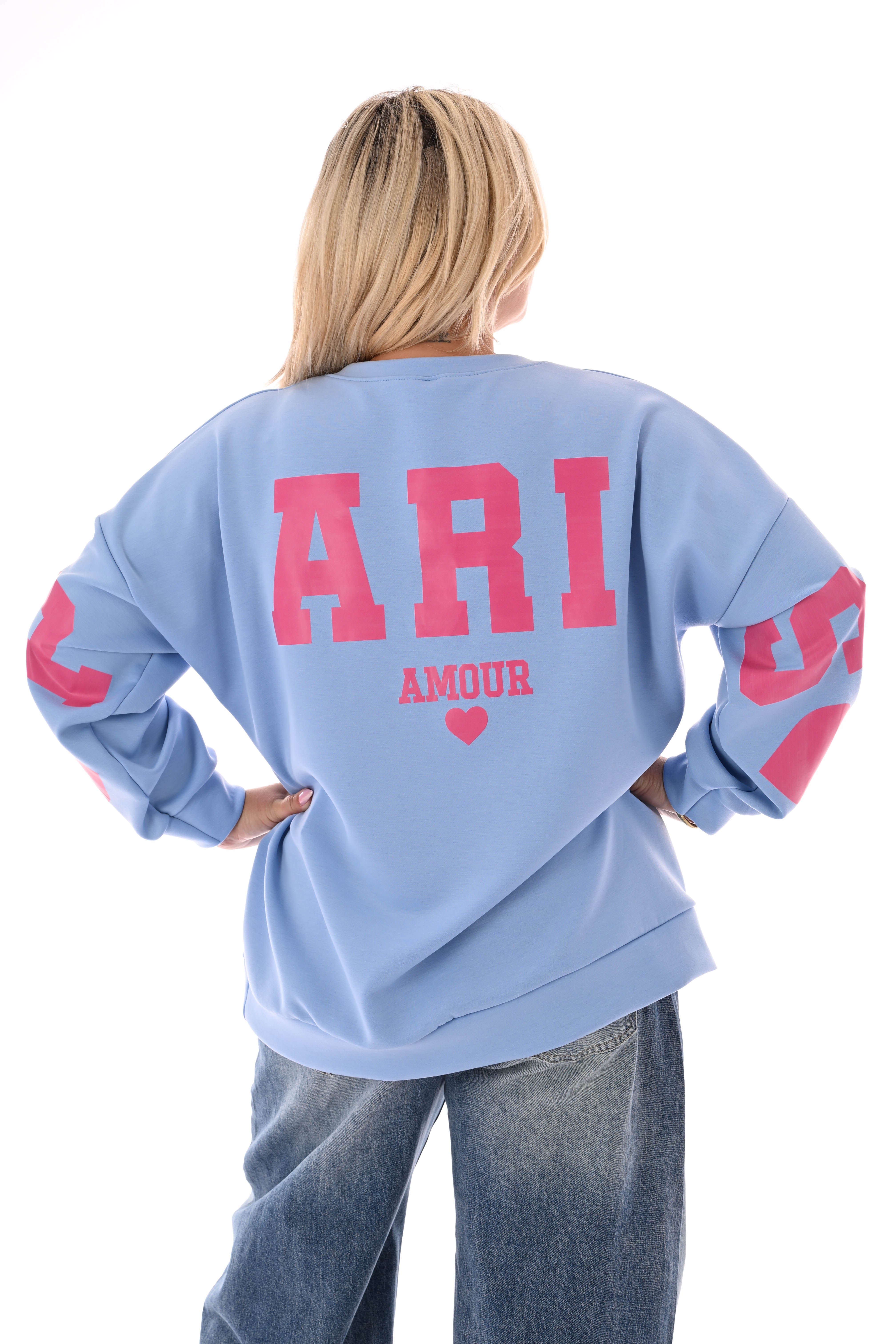 Sweater Paris Amour lichtblauw
