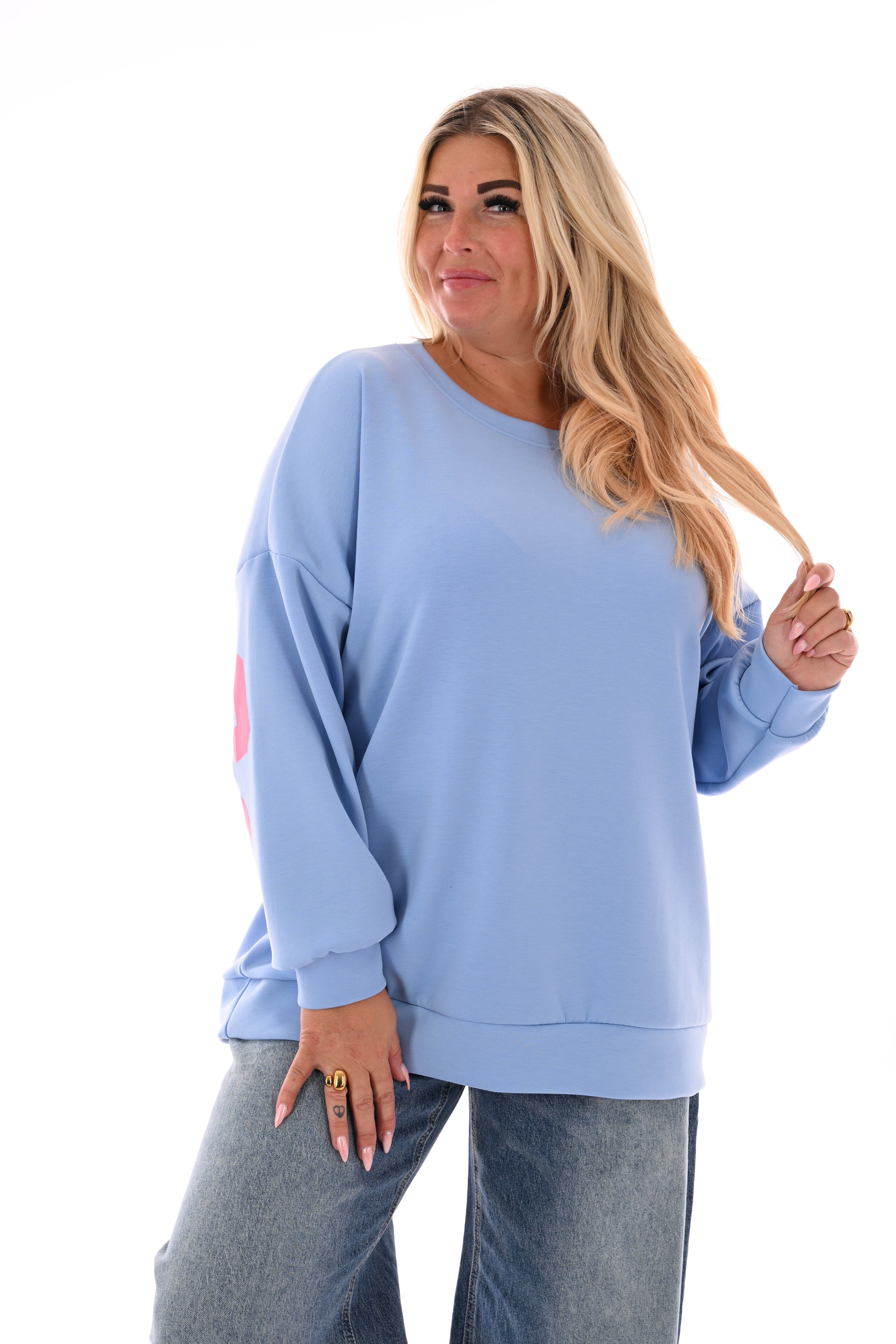 Sweater Paris Amour lichtblauw