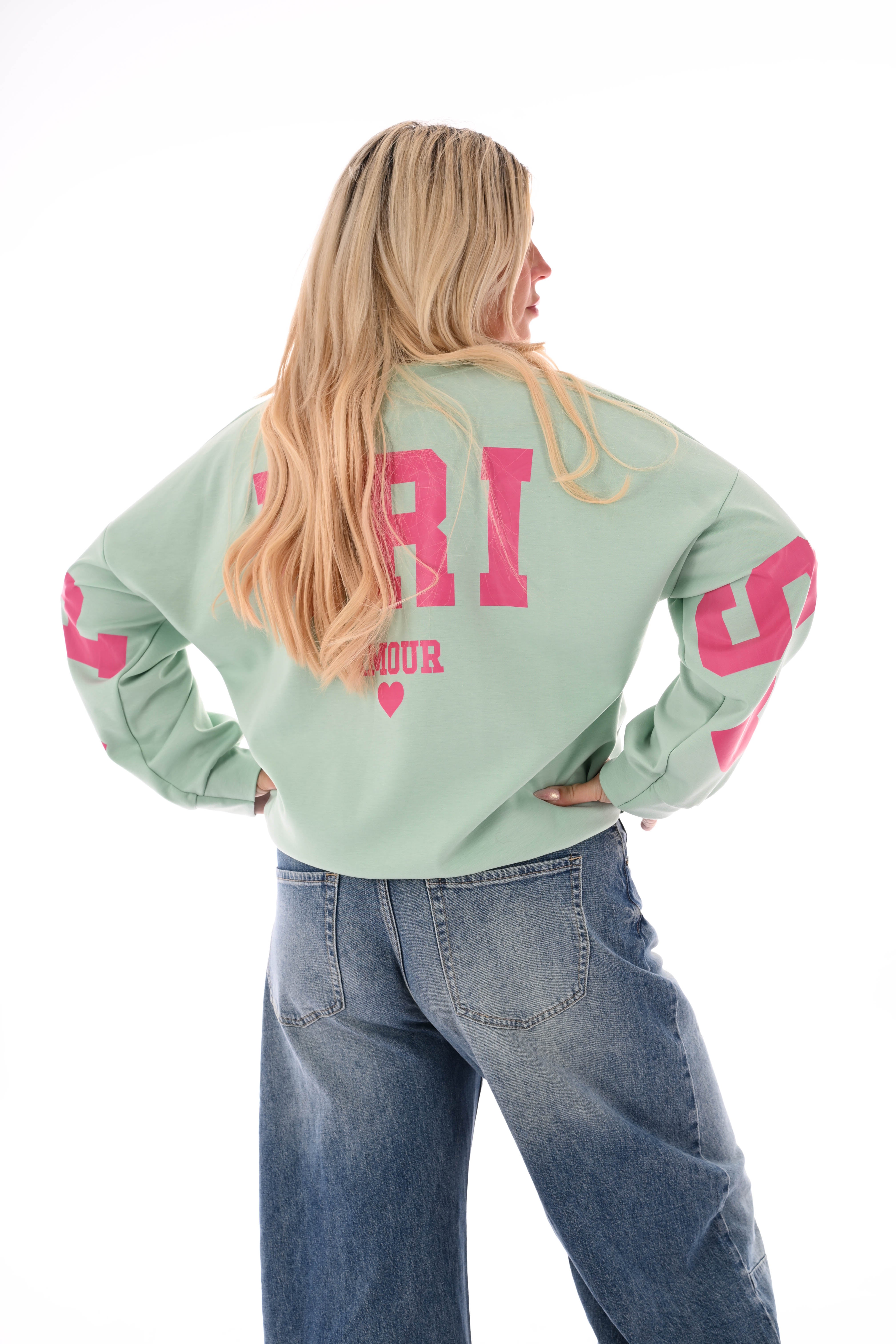 Sweater Paris Amour lindegroen