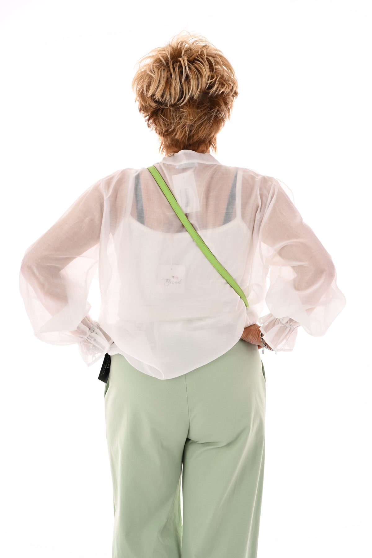 Blouse roezels roomwit