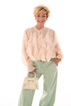 Blouse roezels beige