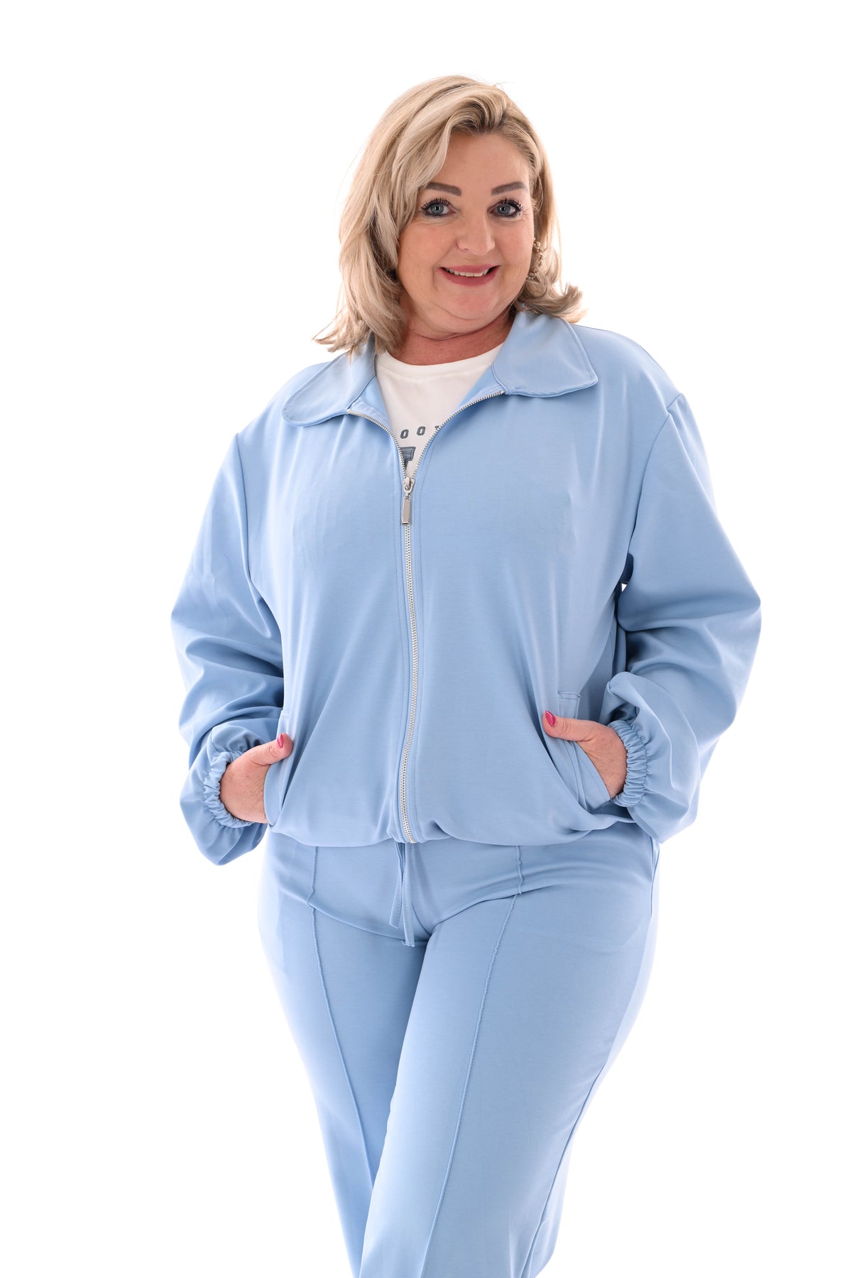 Tweedelig bomberpak lichtblauw