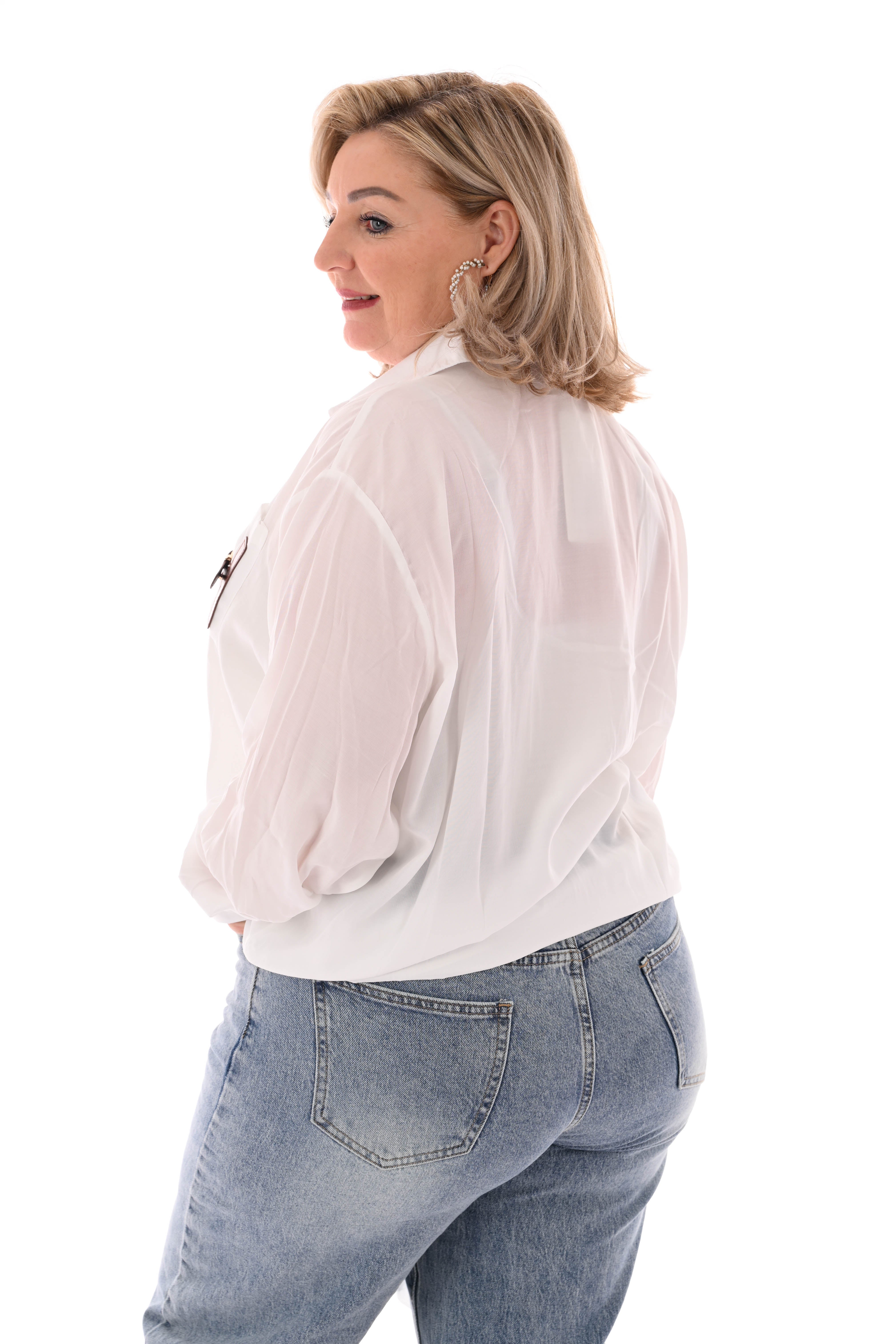 Doorknoop blouse H roomwit