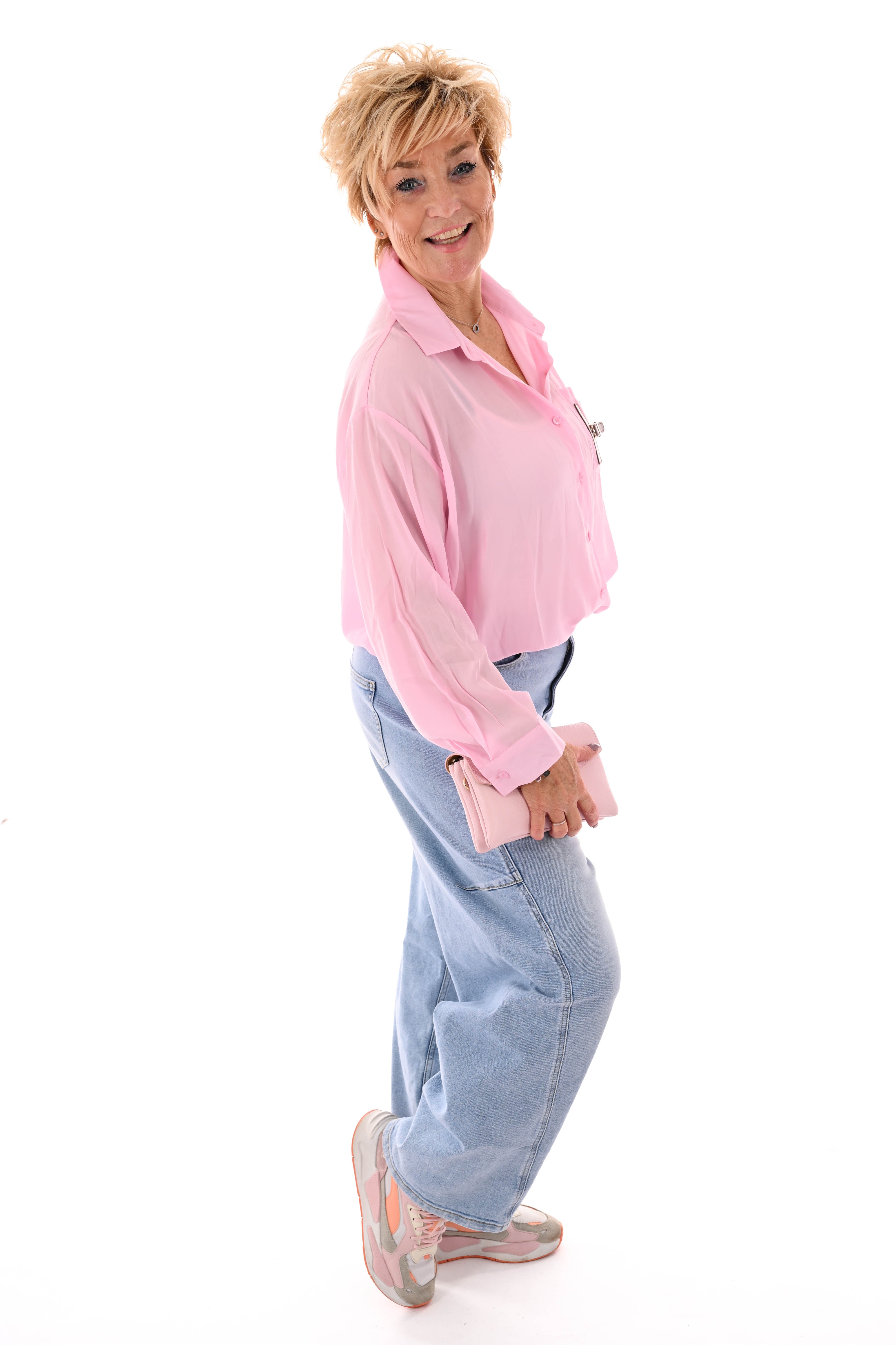 Doorknoop blouse H lichtroze