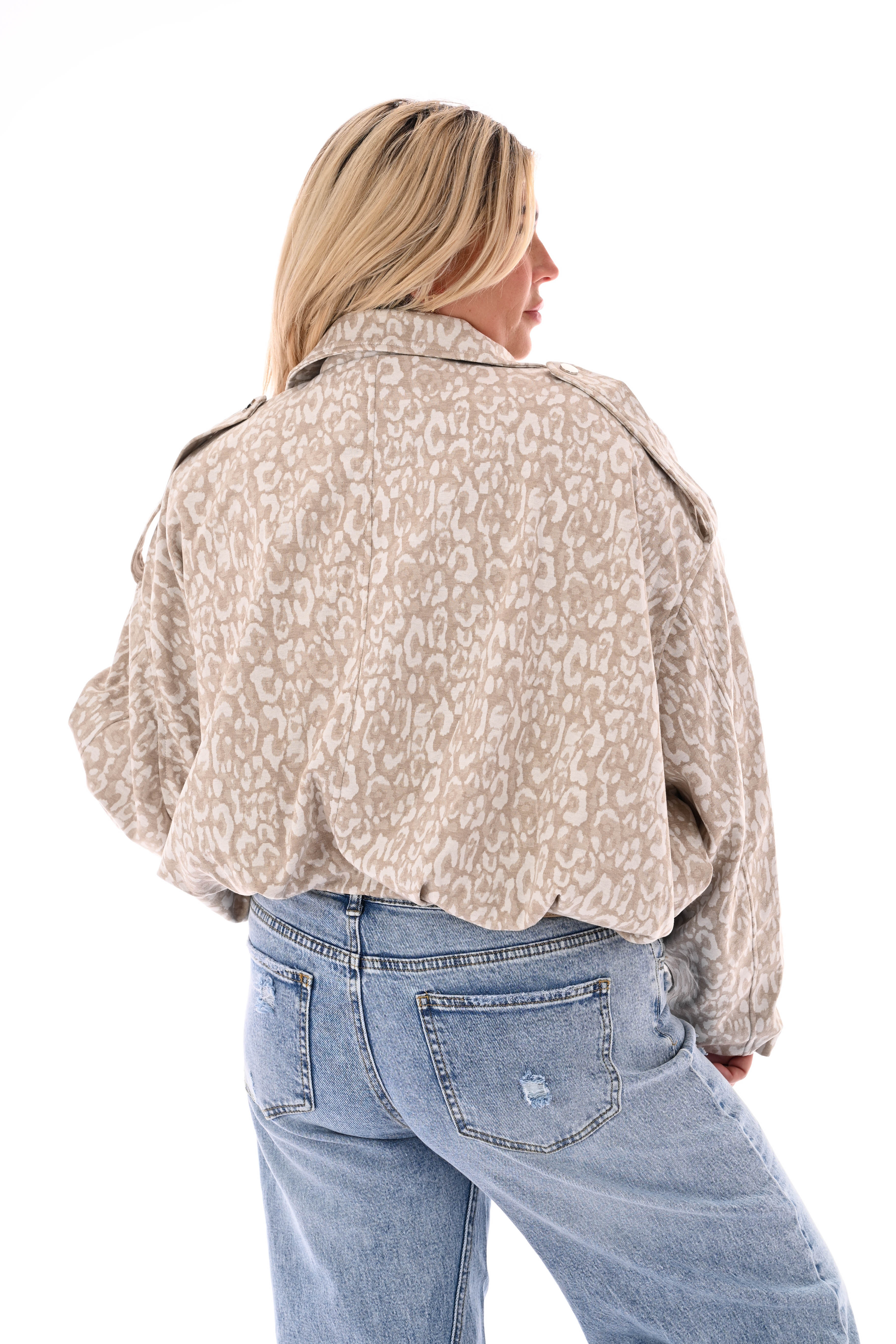 Korte panterjas beige