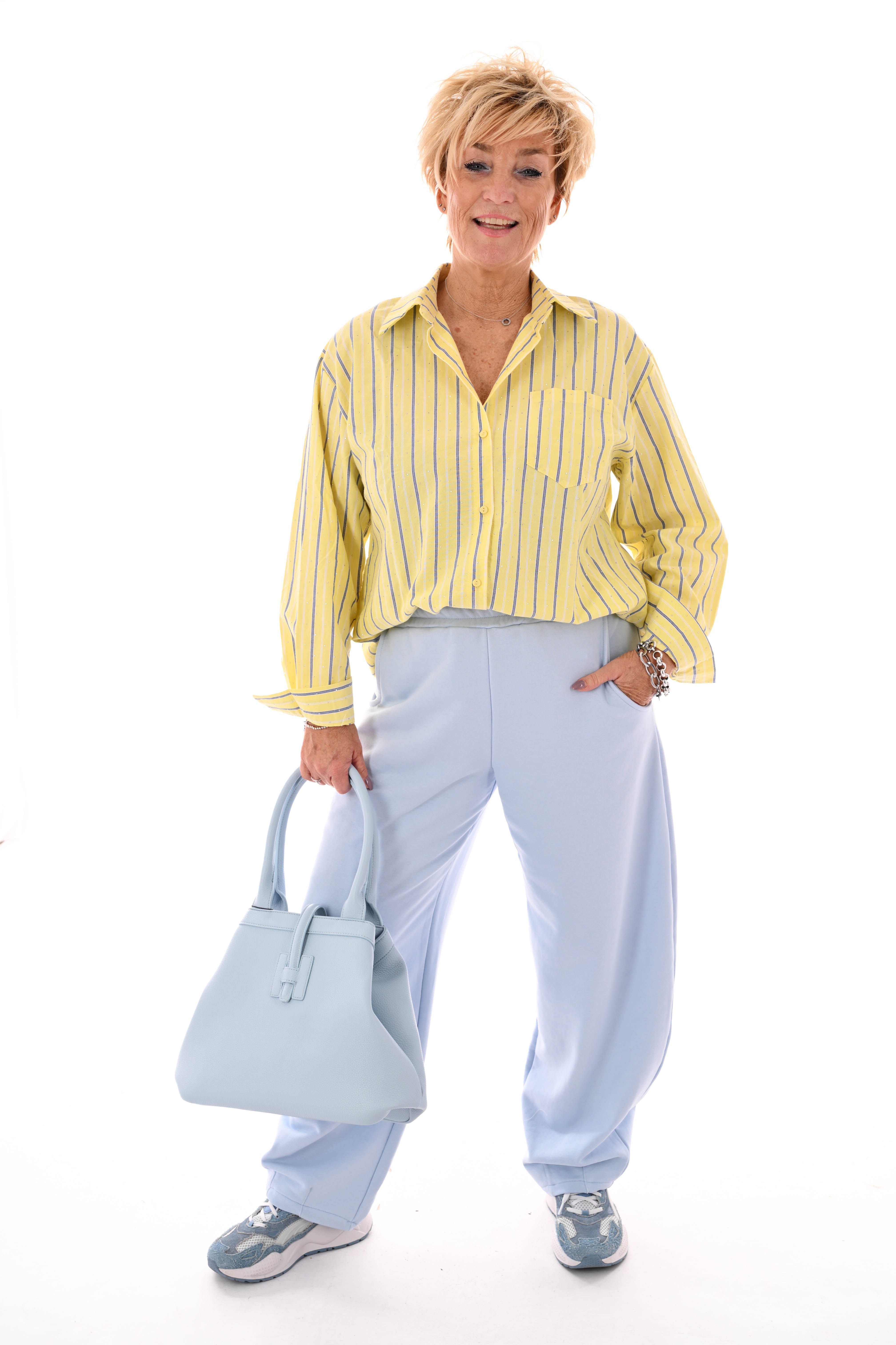 Joggingbroek barrel lichtblauw