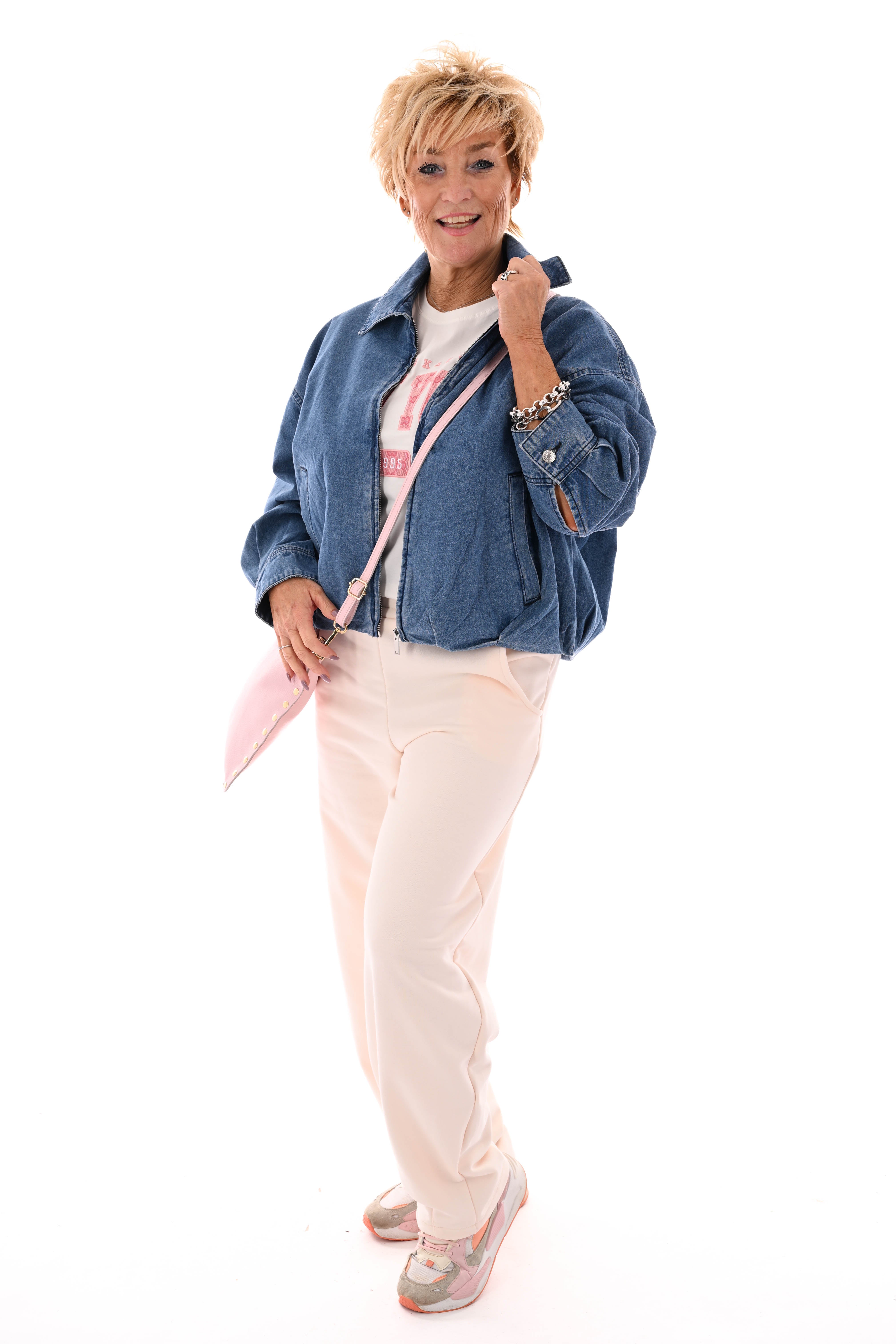 Denim oversized bomberjack blauw