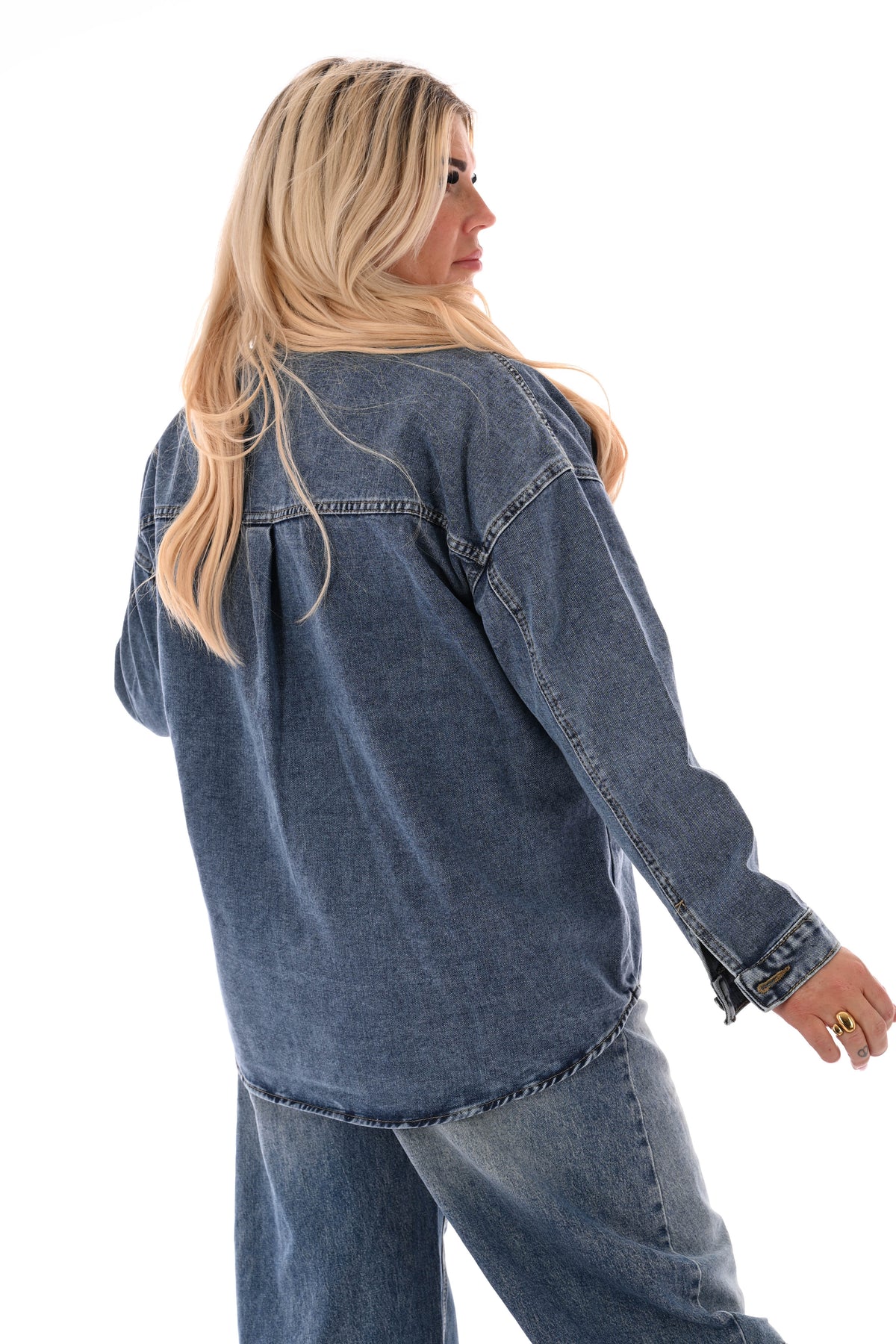 Spijkerjas applicaties donkerblauw