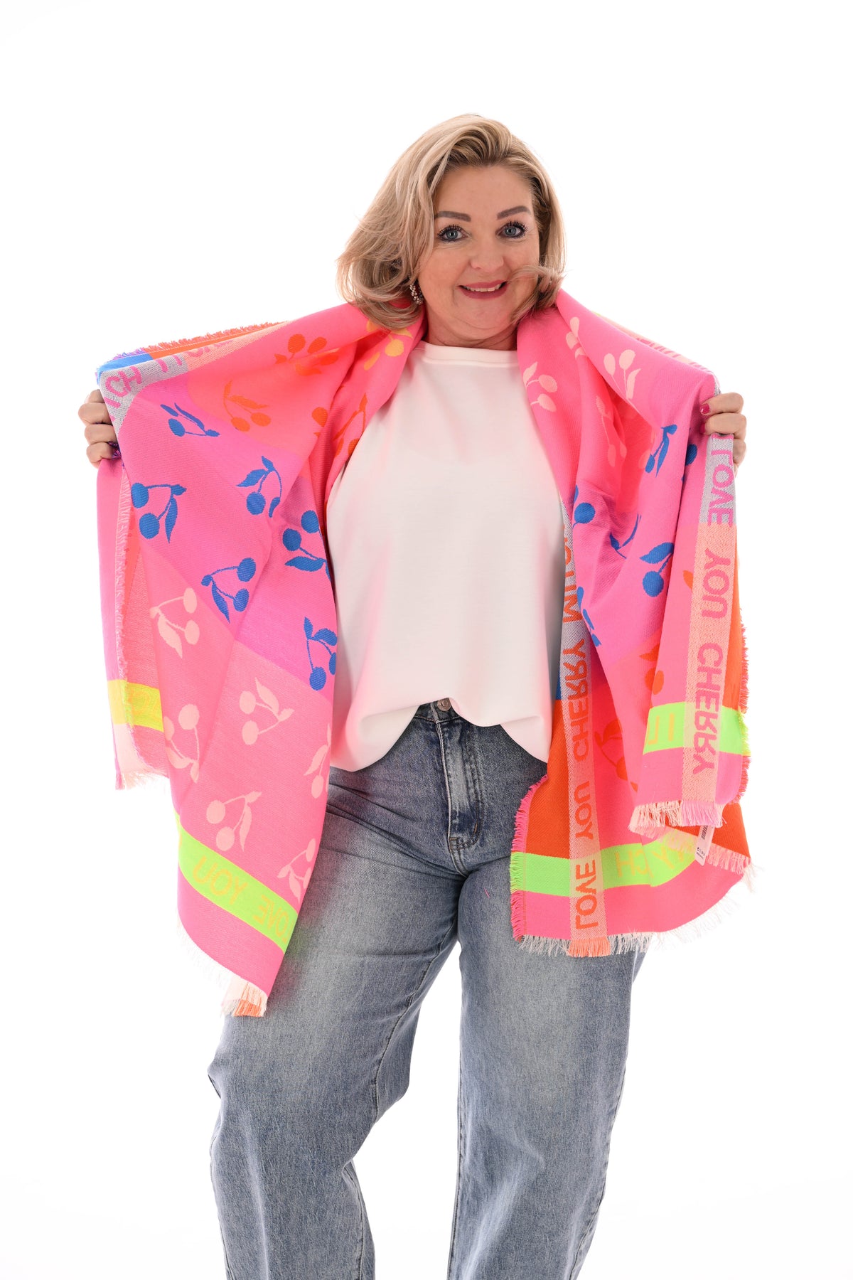 Sjaal cherry fuchsia