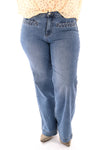 Sarah John vlecht detail jeans blauw
