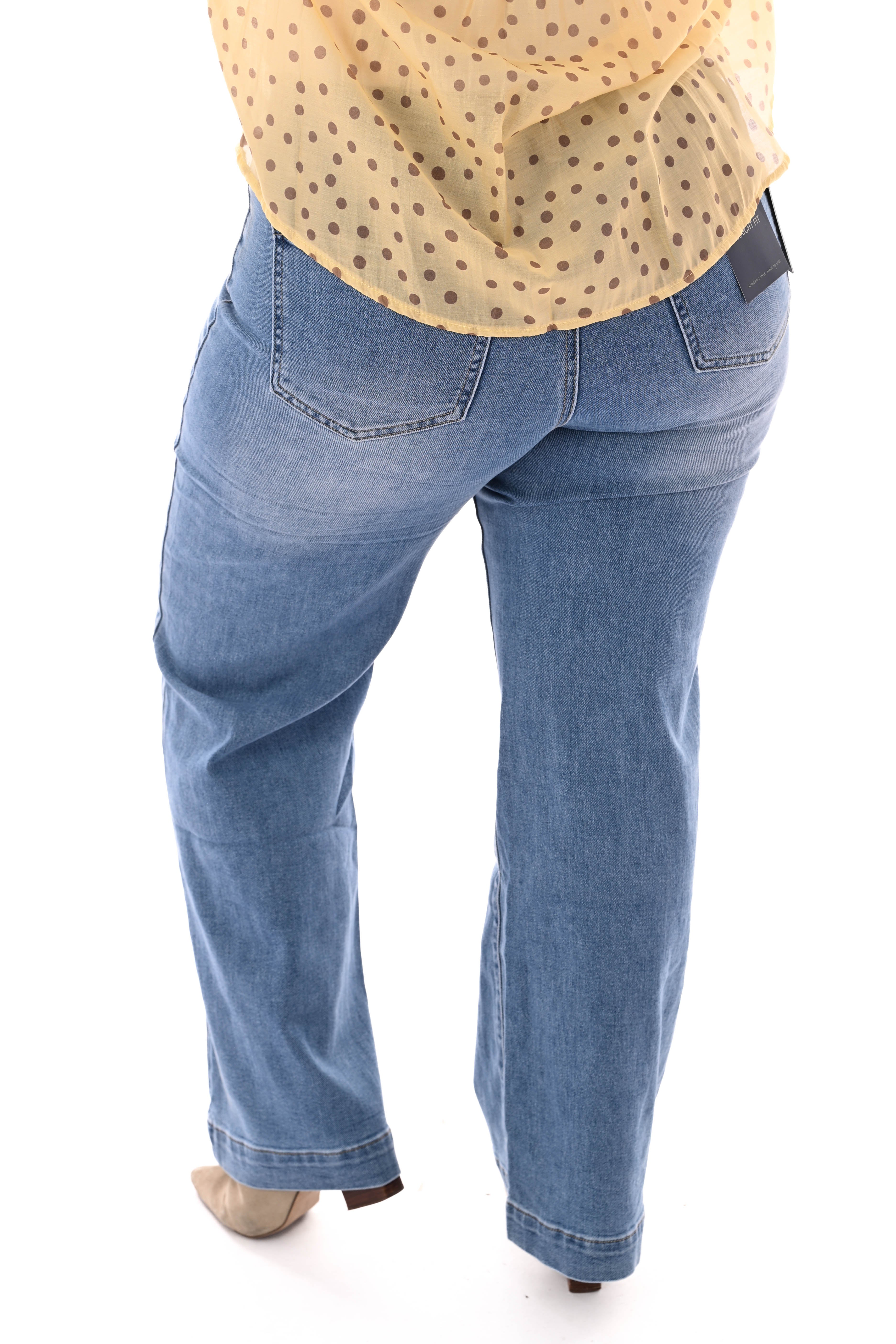 Sarah John vlecht detail jeans blauw