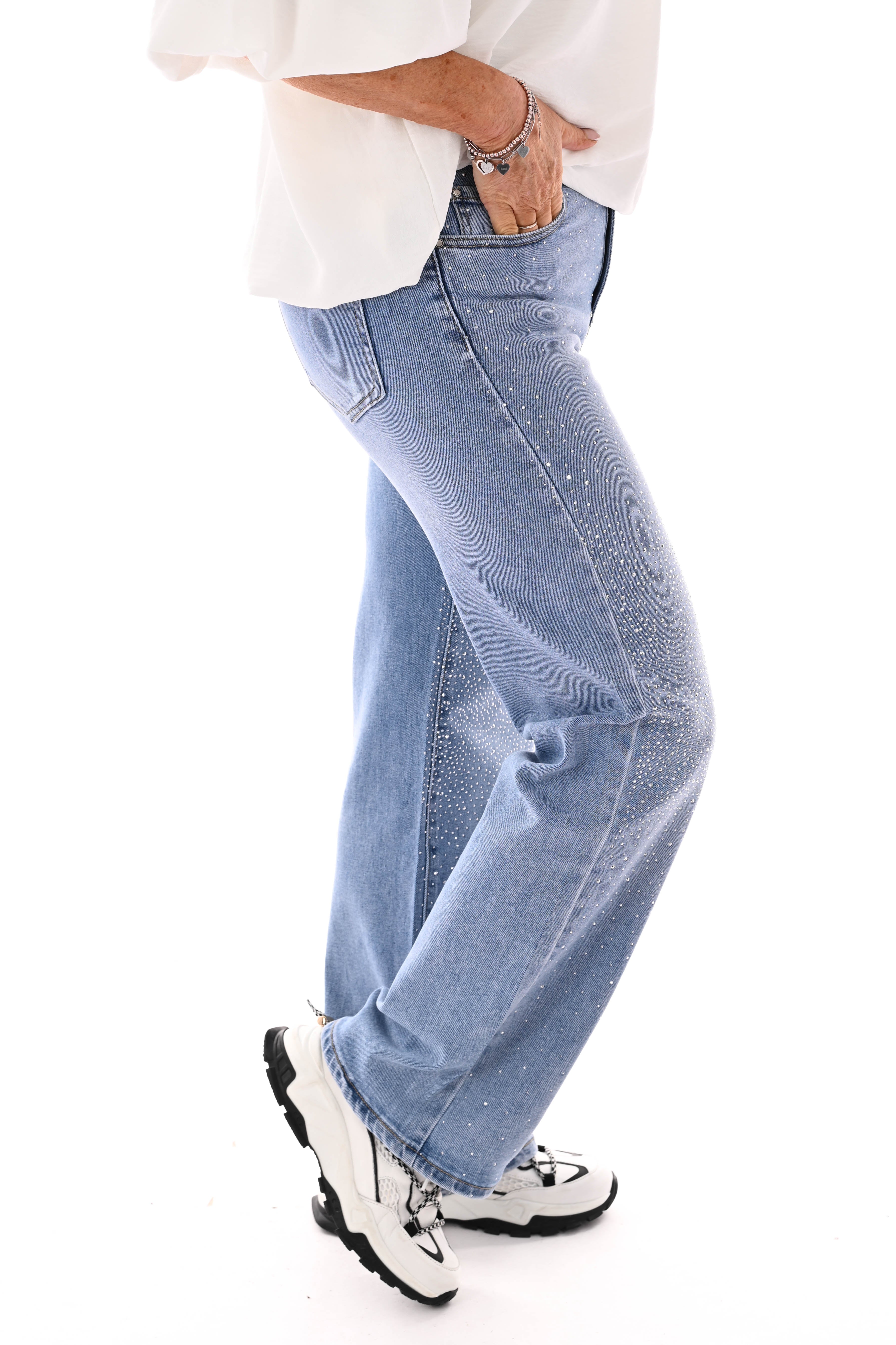 Redberry wideleg strass lichtblauw