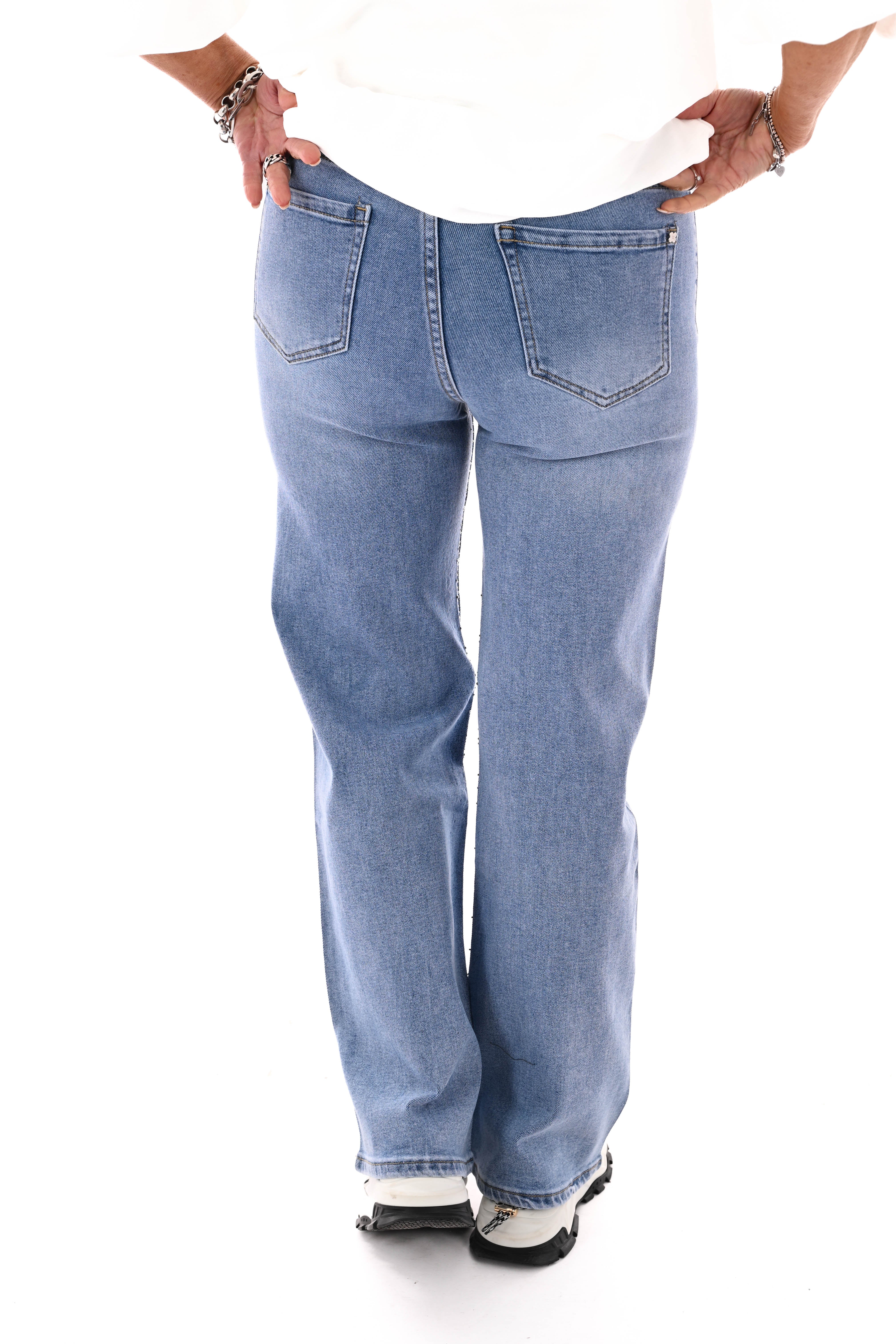 Redberry wideleg strass lichtblauw