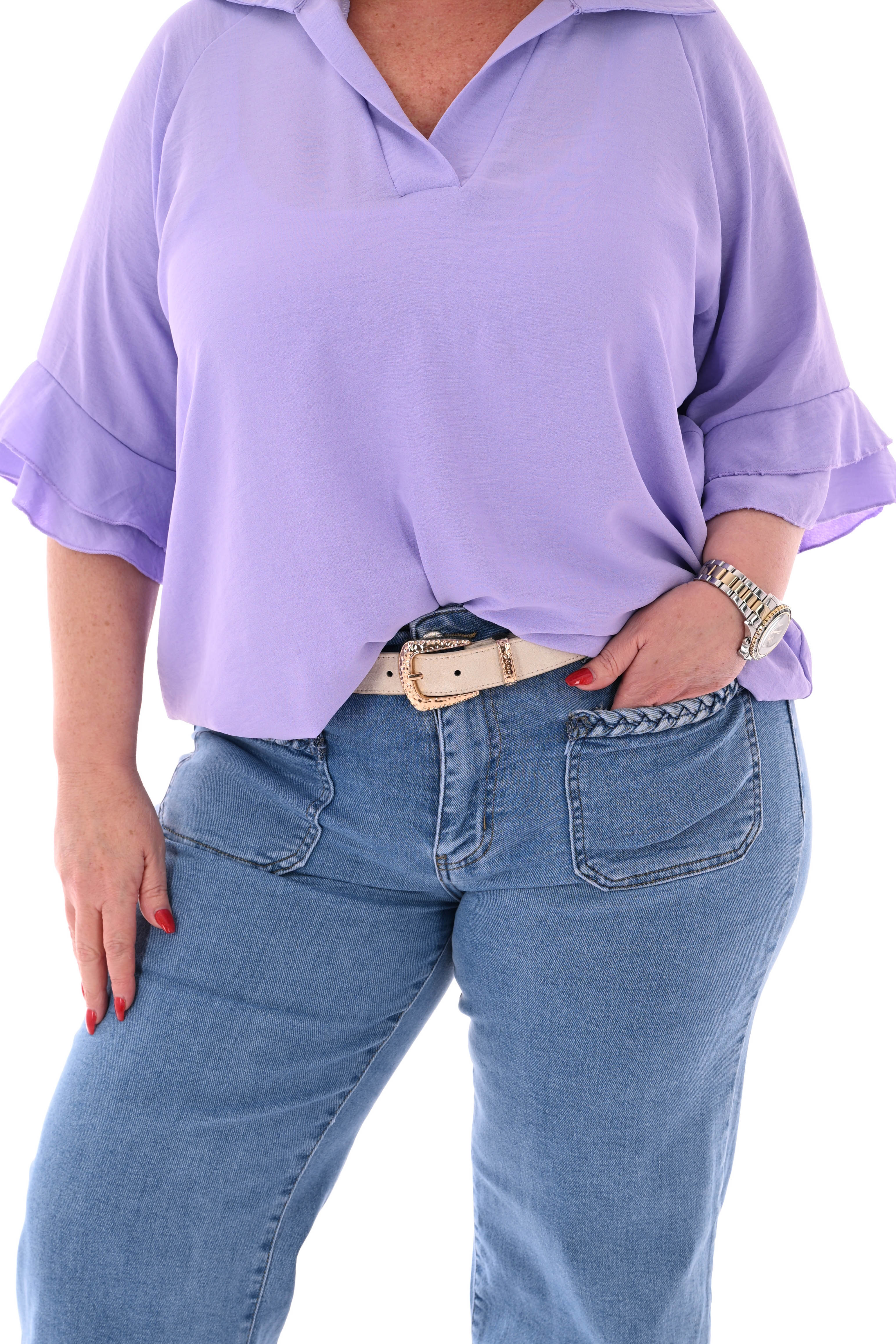 Riem suedelook met studs beige