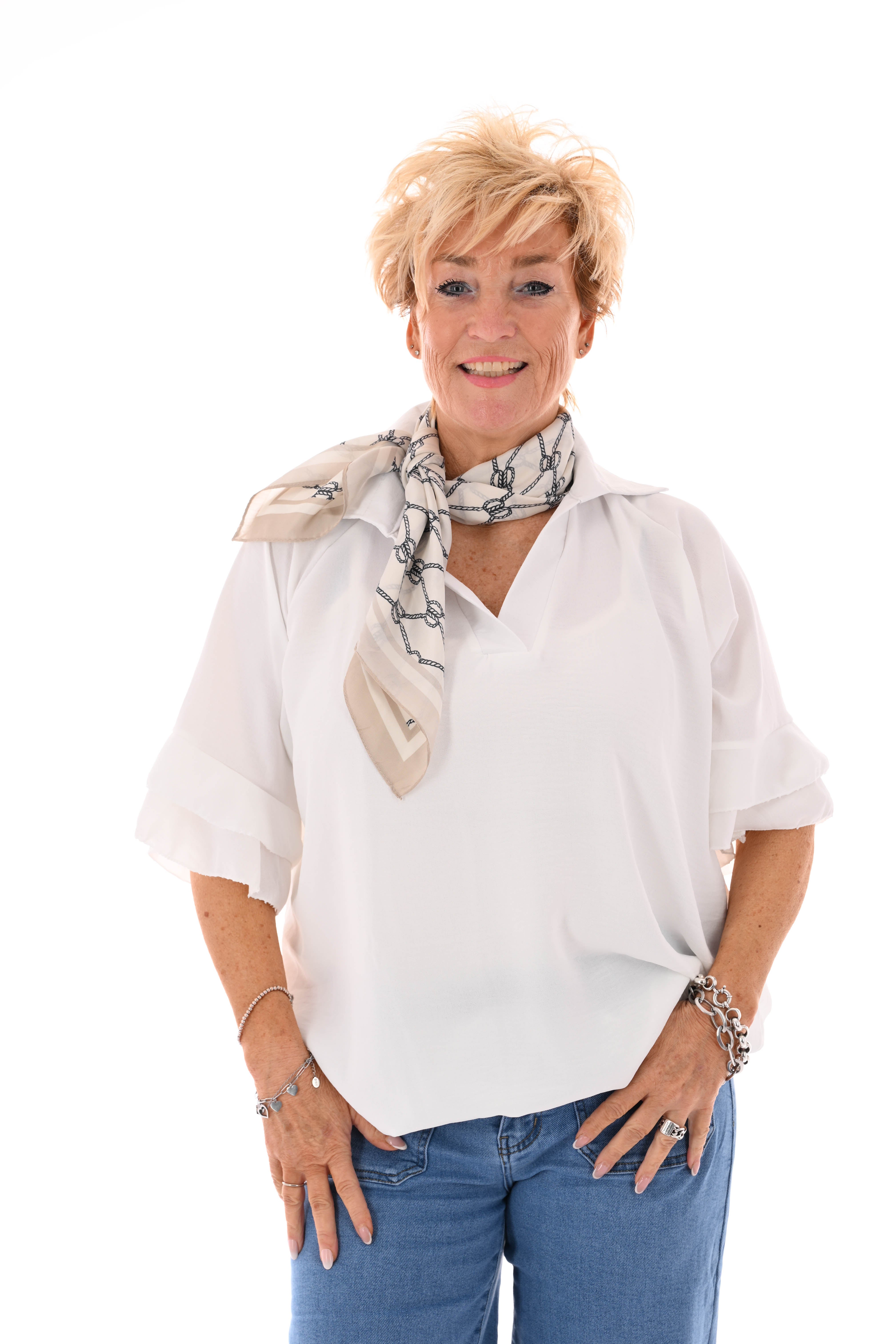 Kort sjaaltje touwdetail beige