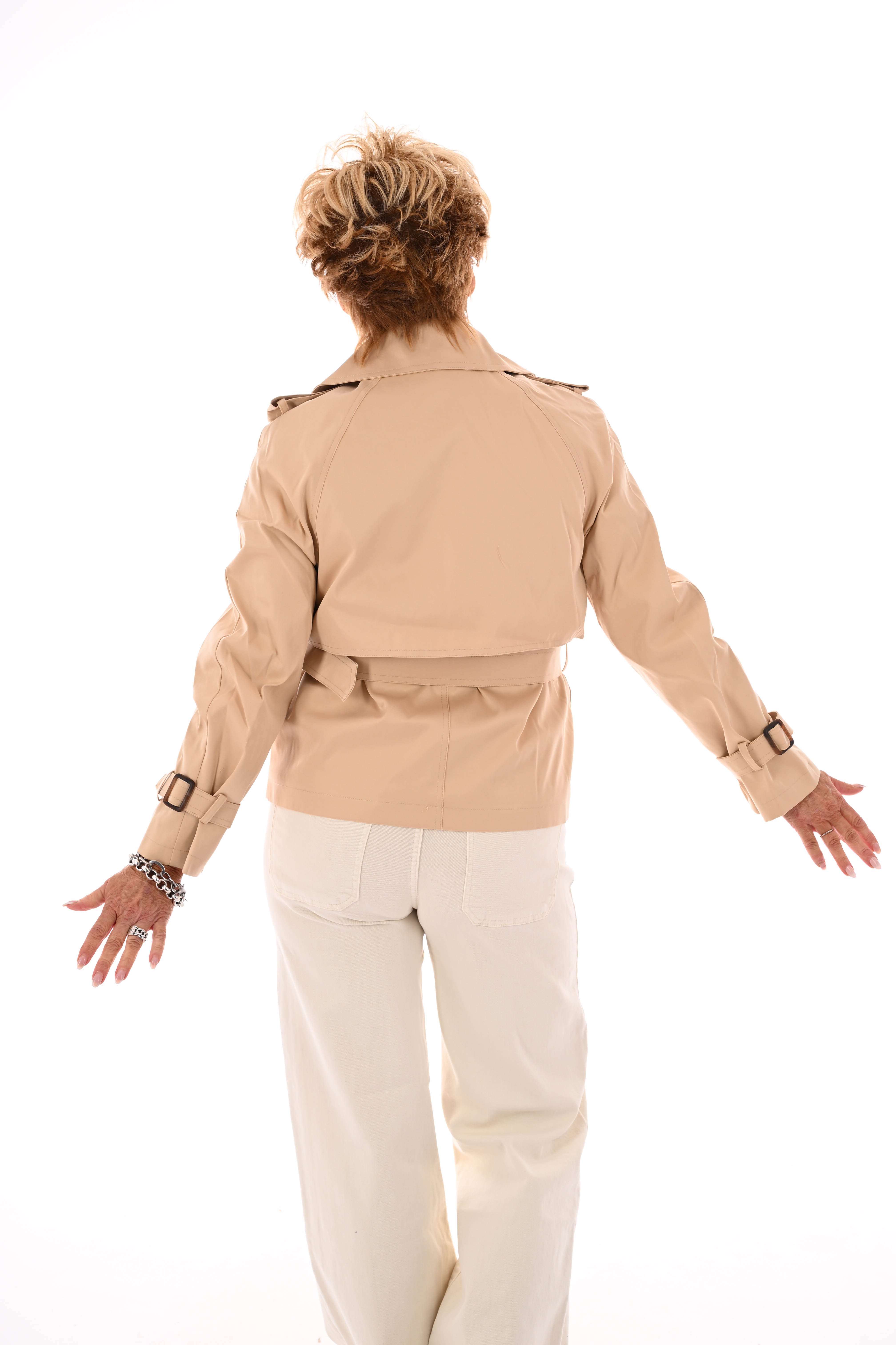 Korte trenchcoat beige
