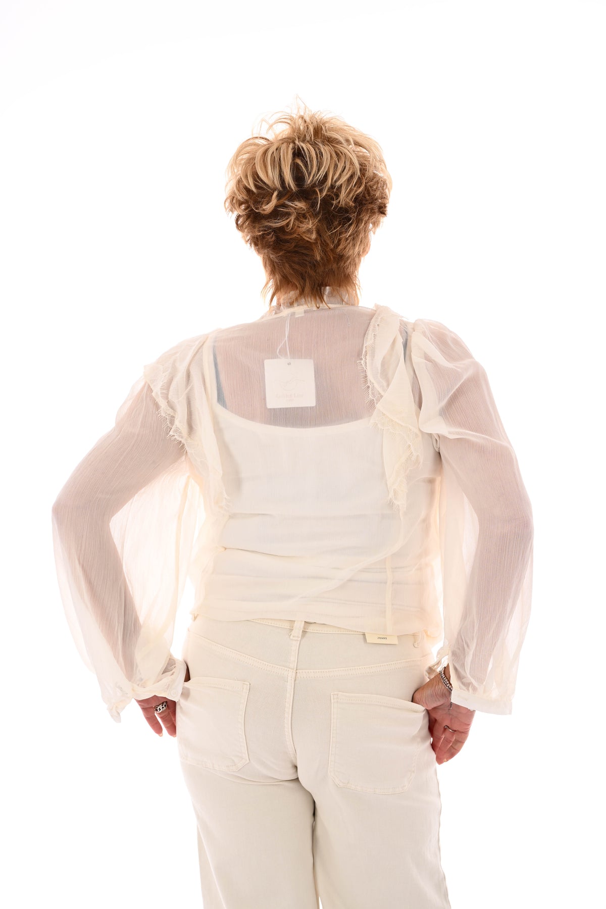 Blouse ruffels roomwit