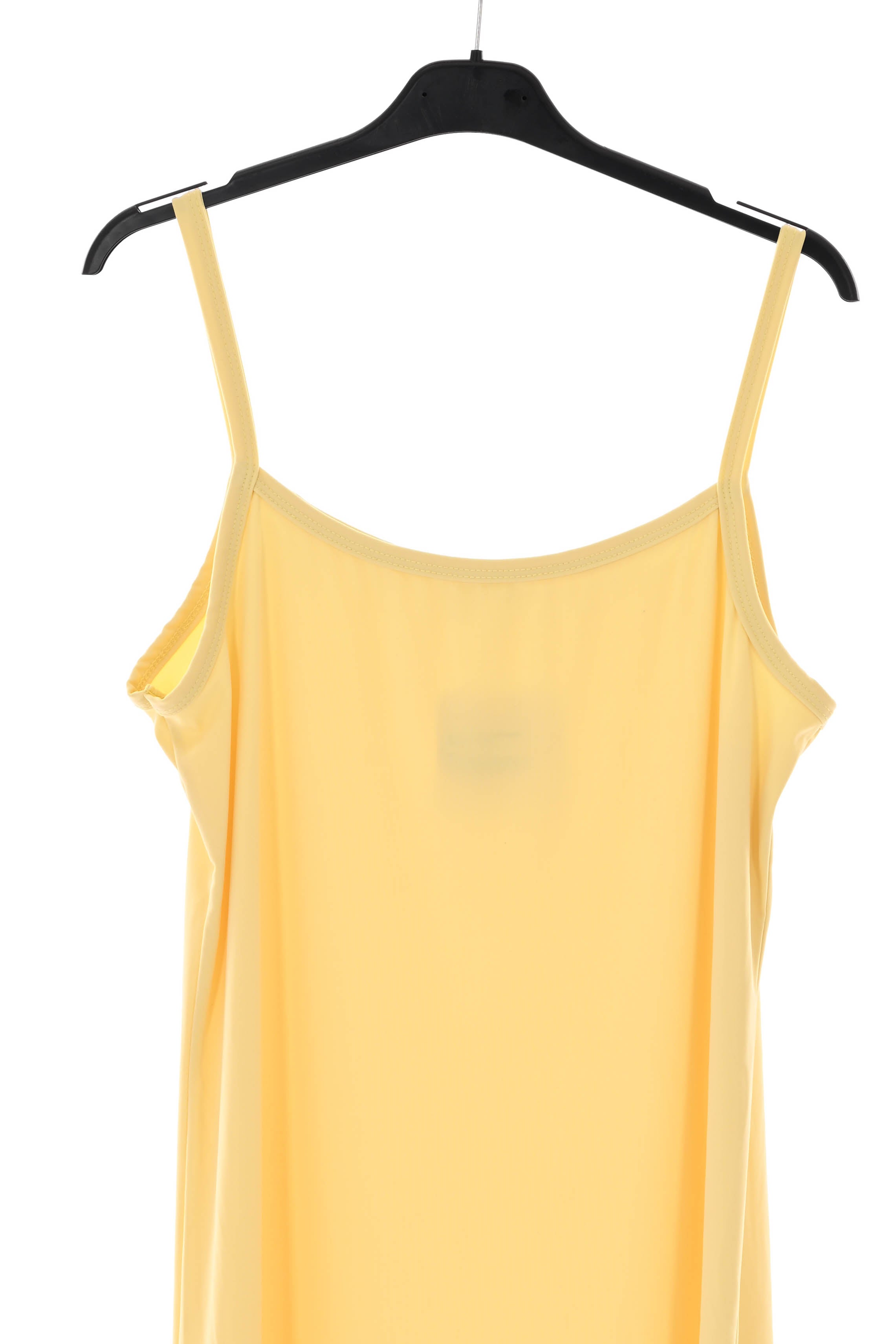 Onderjurkje met smalle bandjes lichtgeel