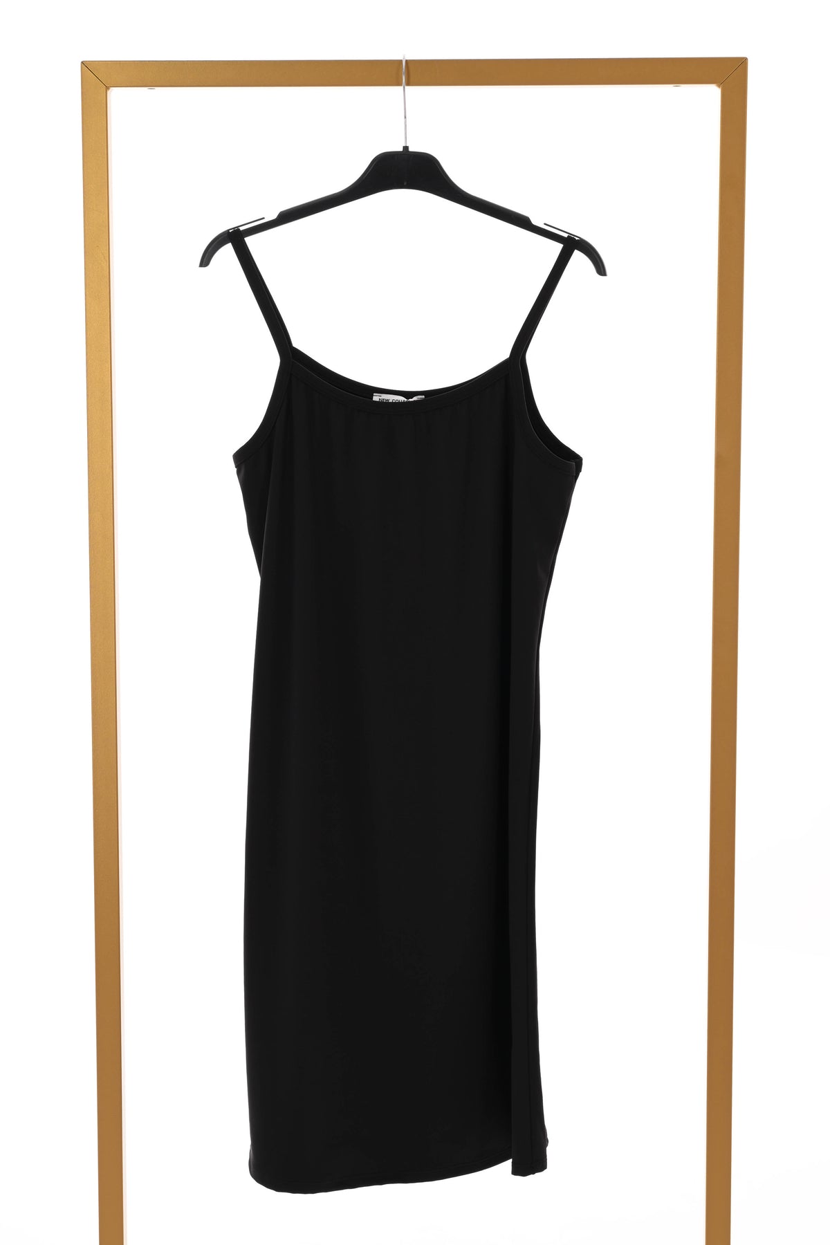 Onderjurkje met smalle bandjes zwart