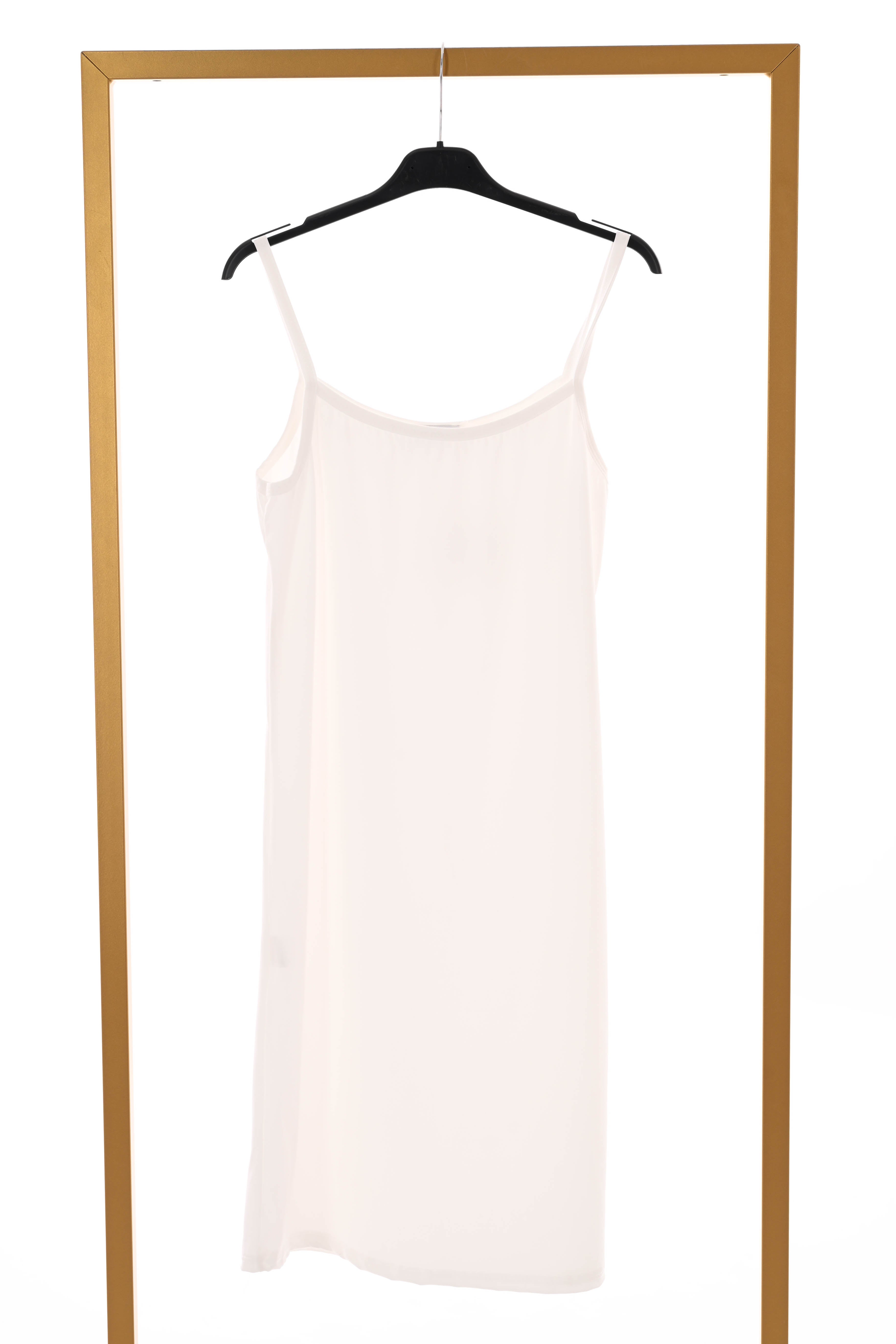 Onderjurkje met smalle bandjes wit